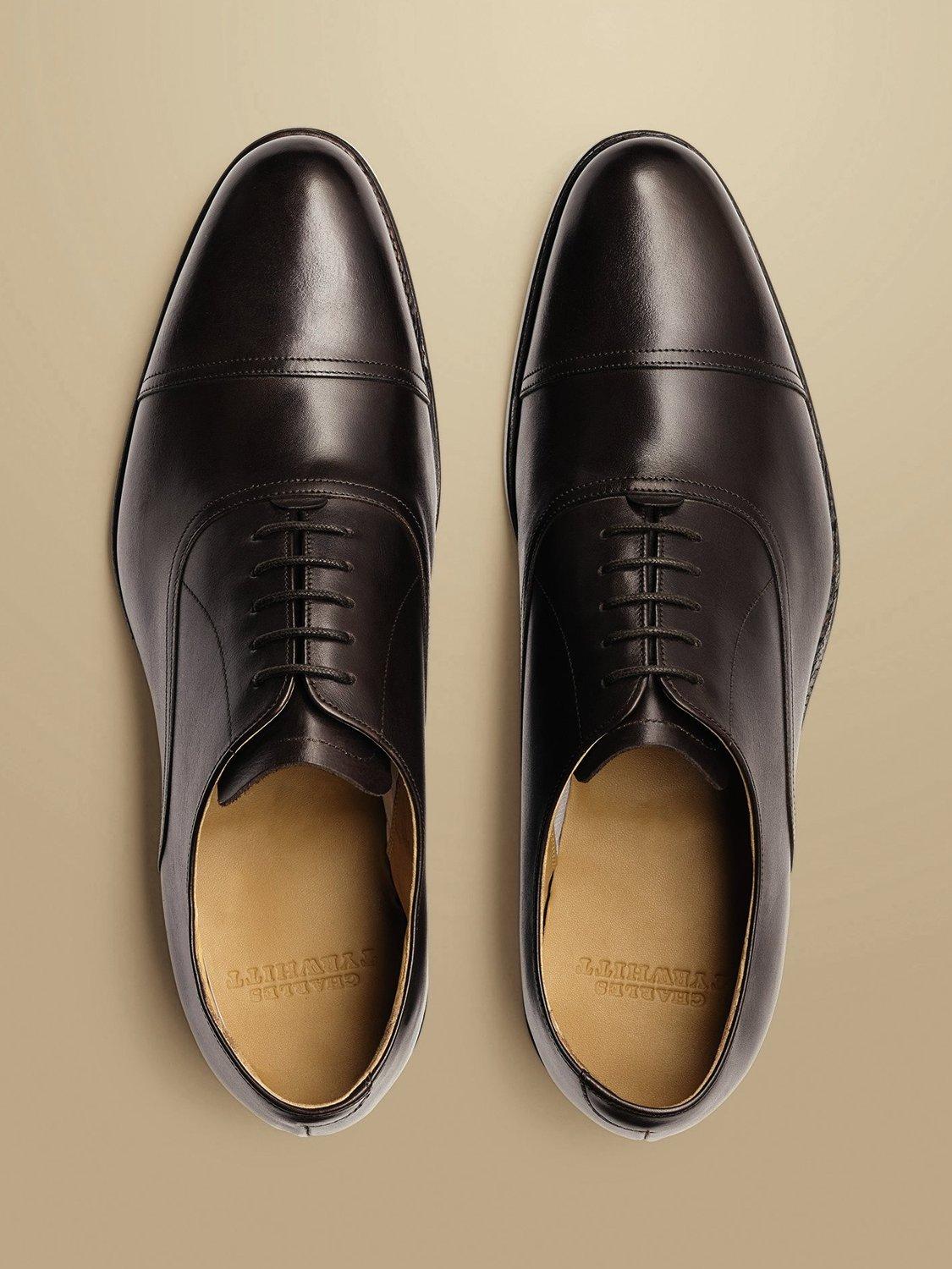 Product image 5 of 5, which shows Charles Tyrwhitt Leather Oxford Shoes, Dark Chocolate, 9.5