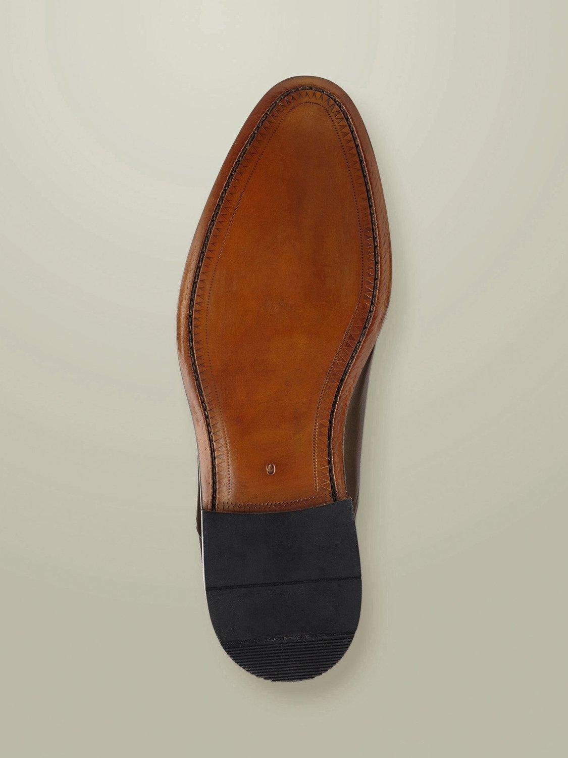 Product image 2 of 5, which shows Charles Tyrwhitt Leather Oxford Shoes, Dark Tan, 11