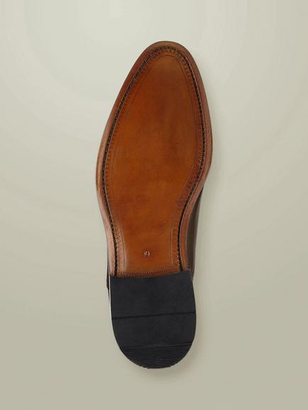 Charles Tyrwhitt Leather Oxford Shoes - view 2, Dark Tan