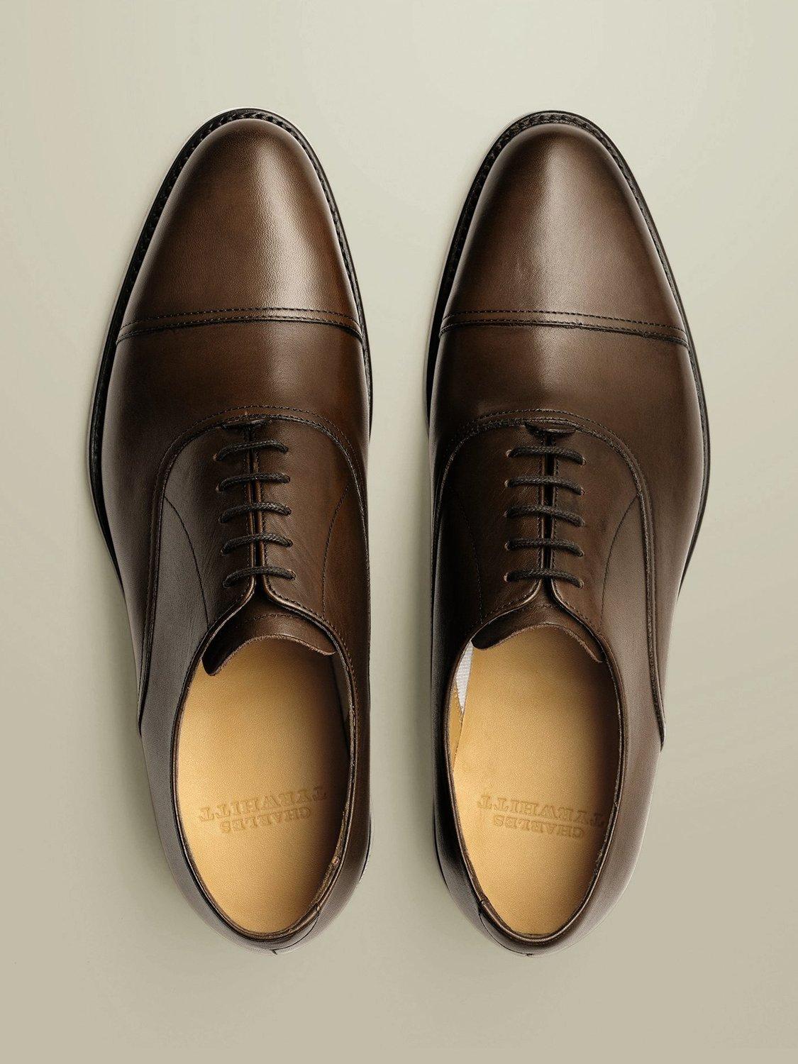 Product image 5 of 5, which shows Charles Tyrwhitt Leather Oxford Shoes, Dark Tan, 11