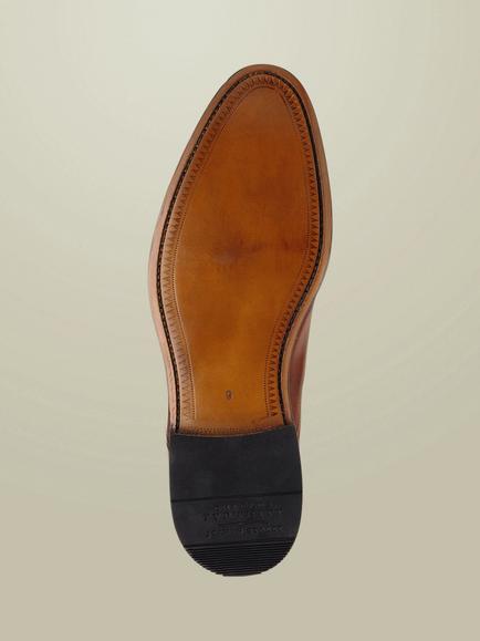 Charles Tyrwhitt Leather Oxford Shoes - view 2, Chestnut Brown