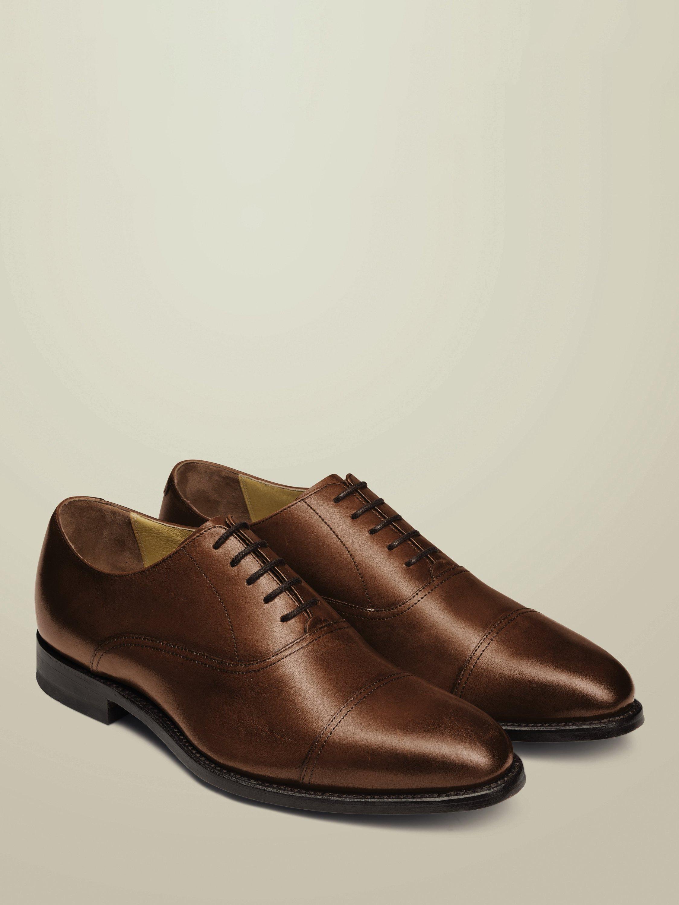 Product image 3 of 4, which shows Charles Tyrwhitt Leather Oxford Shoes, Chestnut Brown, 12
