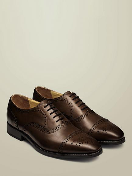 Charles Tyrwhitt Leather Brogues, Chestnut Brown