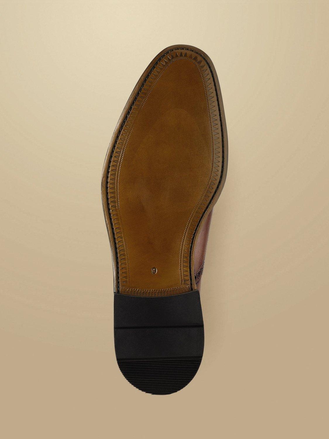 Product image 2 of 5, which shows Charles Tyrwhitt Leather Brogues, Chestnut Brown, 8.5