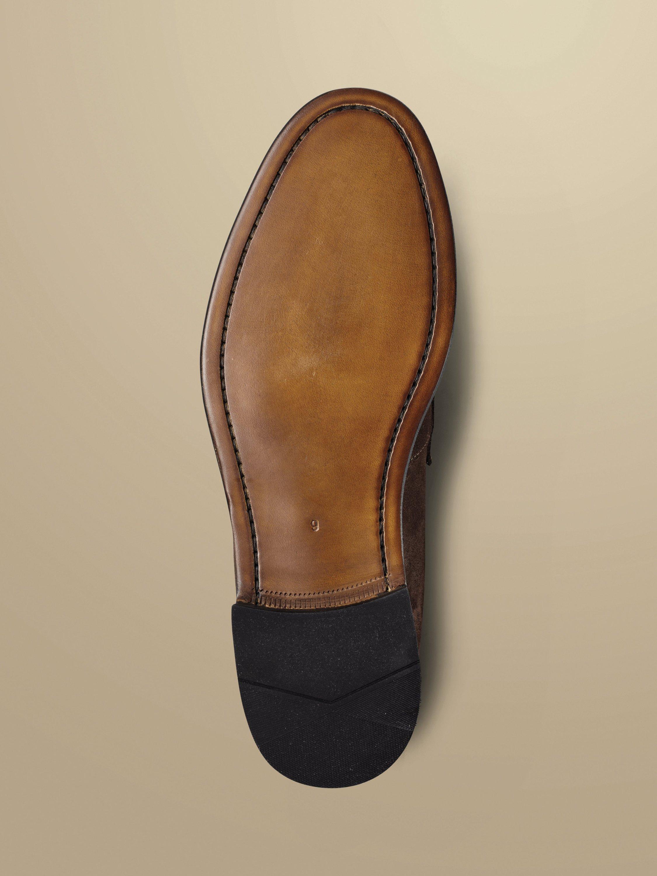 Product image 2 of 4, which shows Charles Tyrwhitt Suede Loafers, Chocolate Brown, 8.5