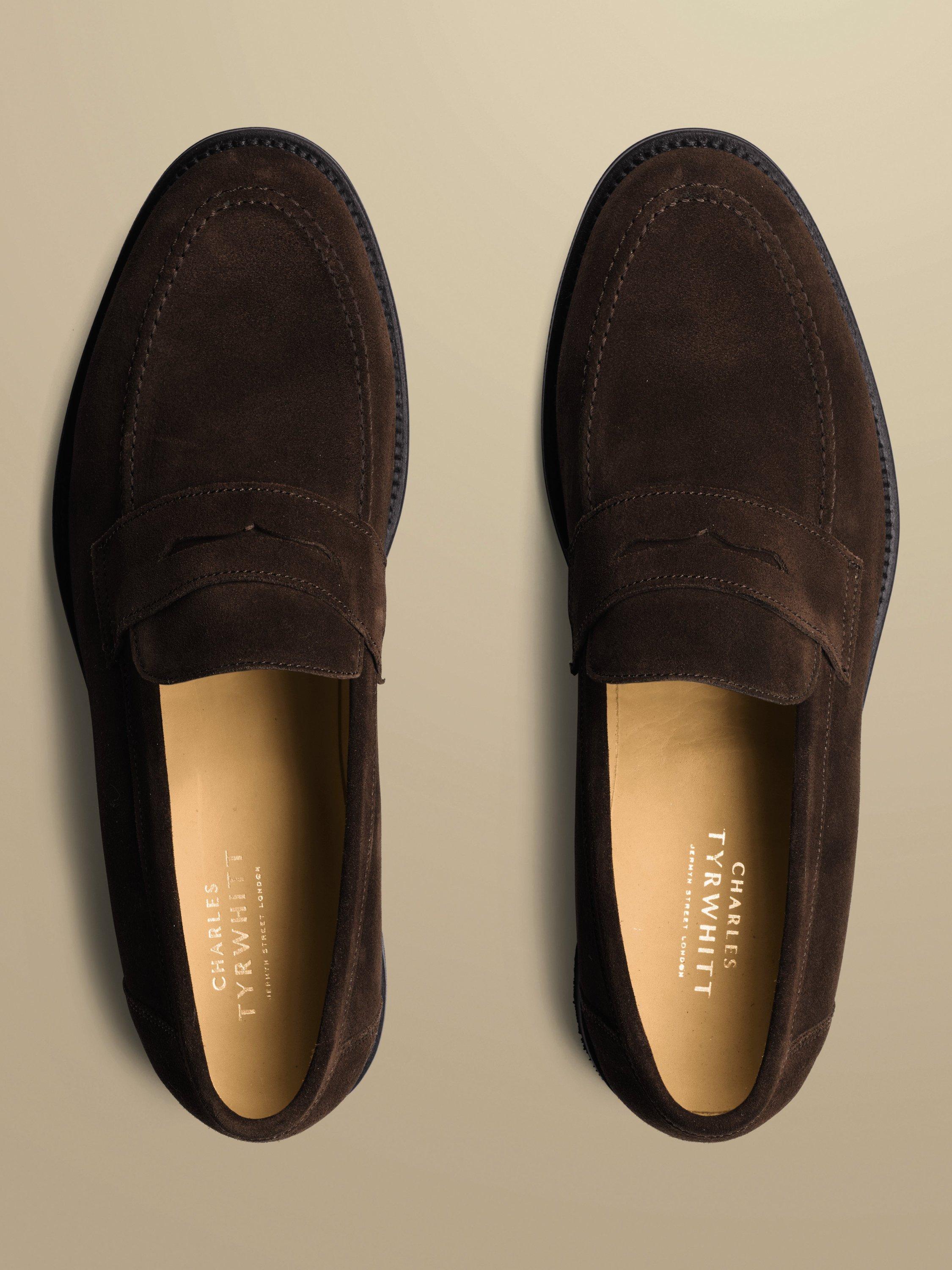 Product image 4 of 4, which shows Charles Tyrwhitt Suede Loafers, Chocolate Brown, 8.5