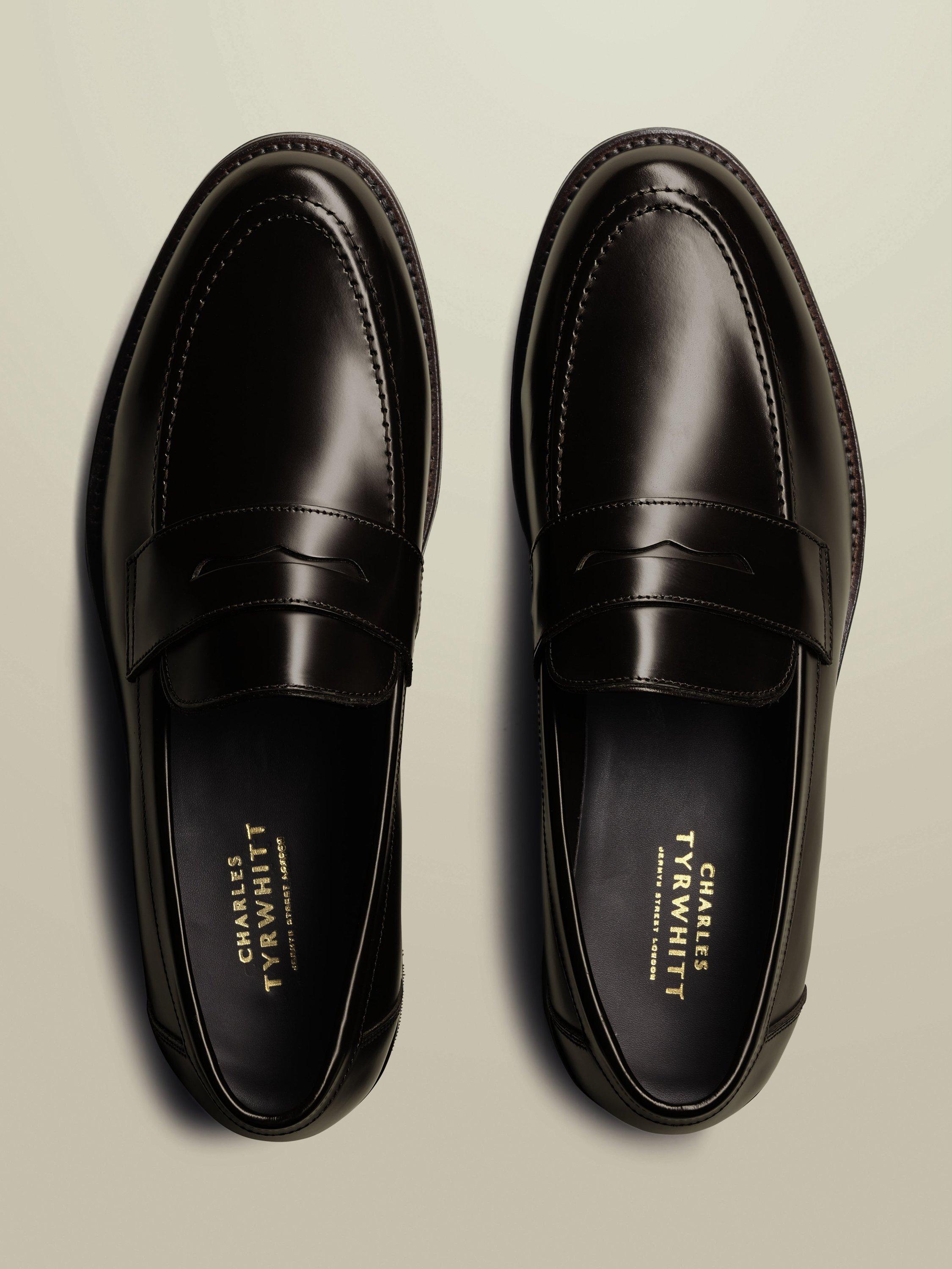 Product image 3 of 3, which shows Charles Tyrwhitt Leather Loafers, Dark Chocolate, 7