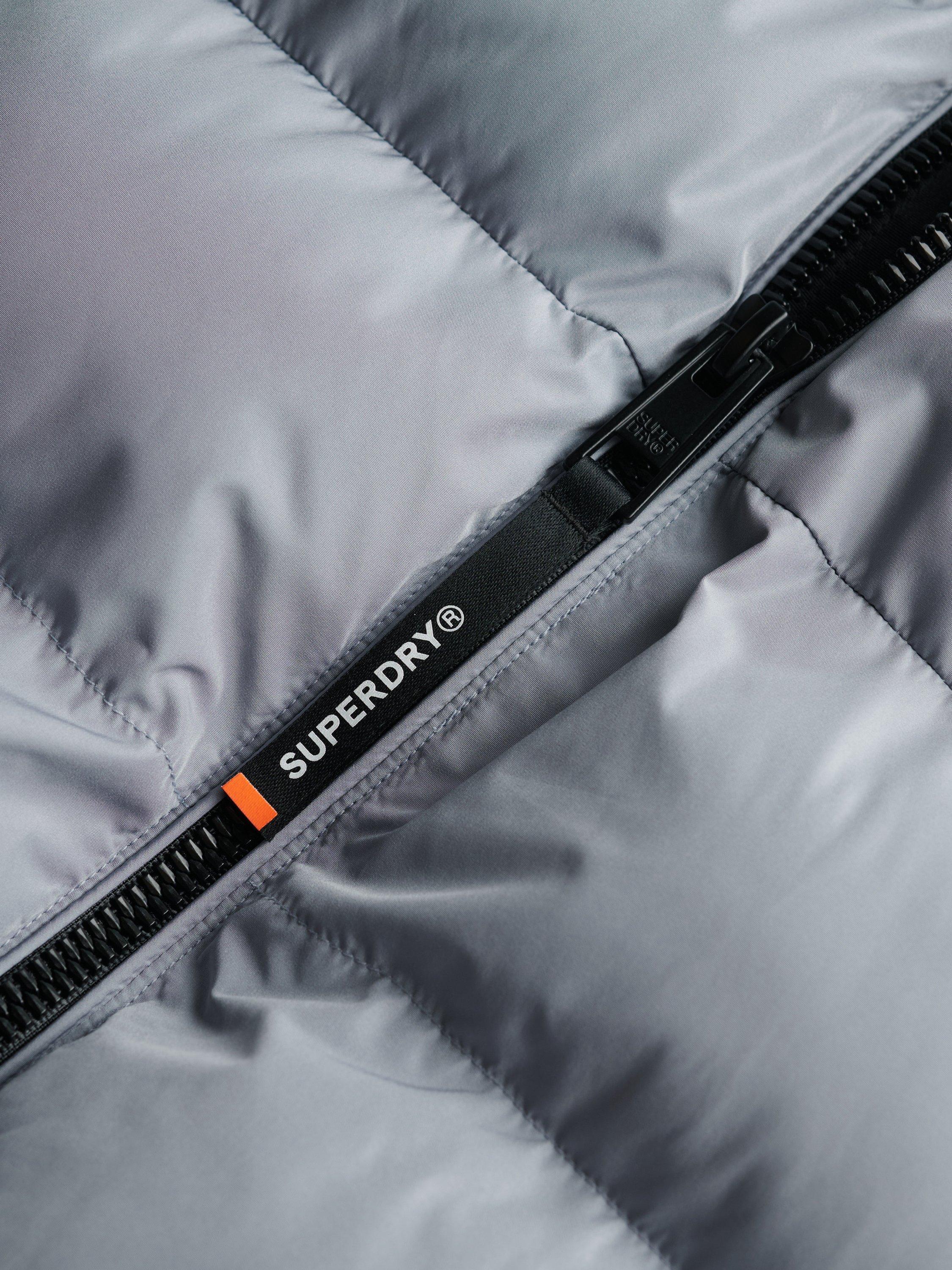 Product image 6 of 6, which shows Superdry Hooded Sports Puffer Jacket, Washed Denim, M