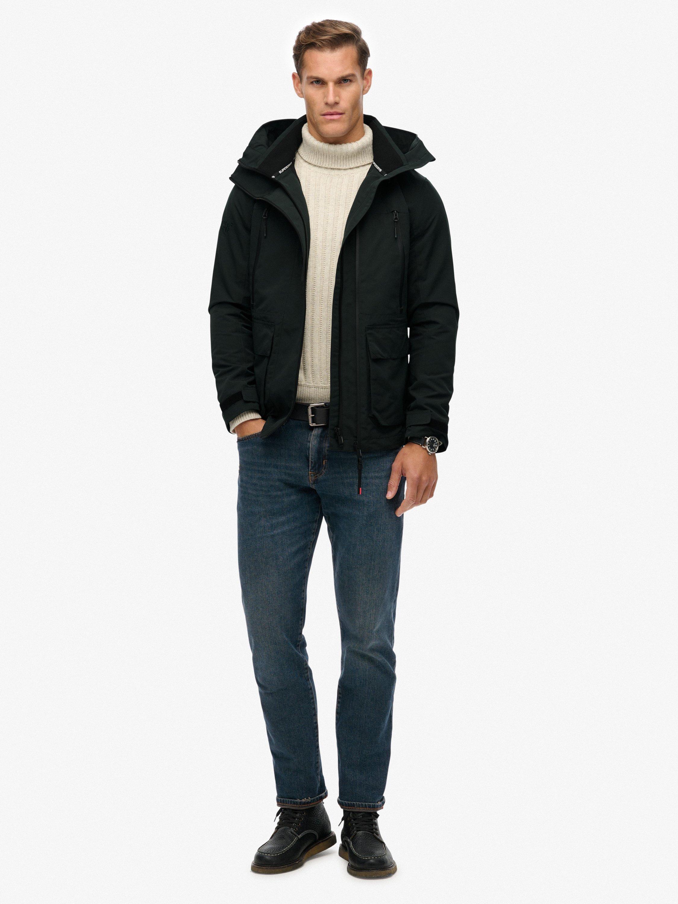 Product image 3 of 6, which shows Superdry Hooded Zip Front Technical Jacket, Cedar Dark Green, XXL