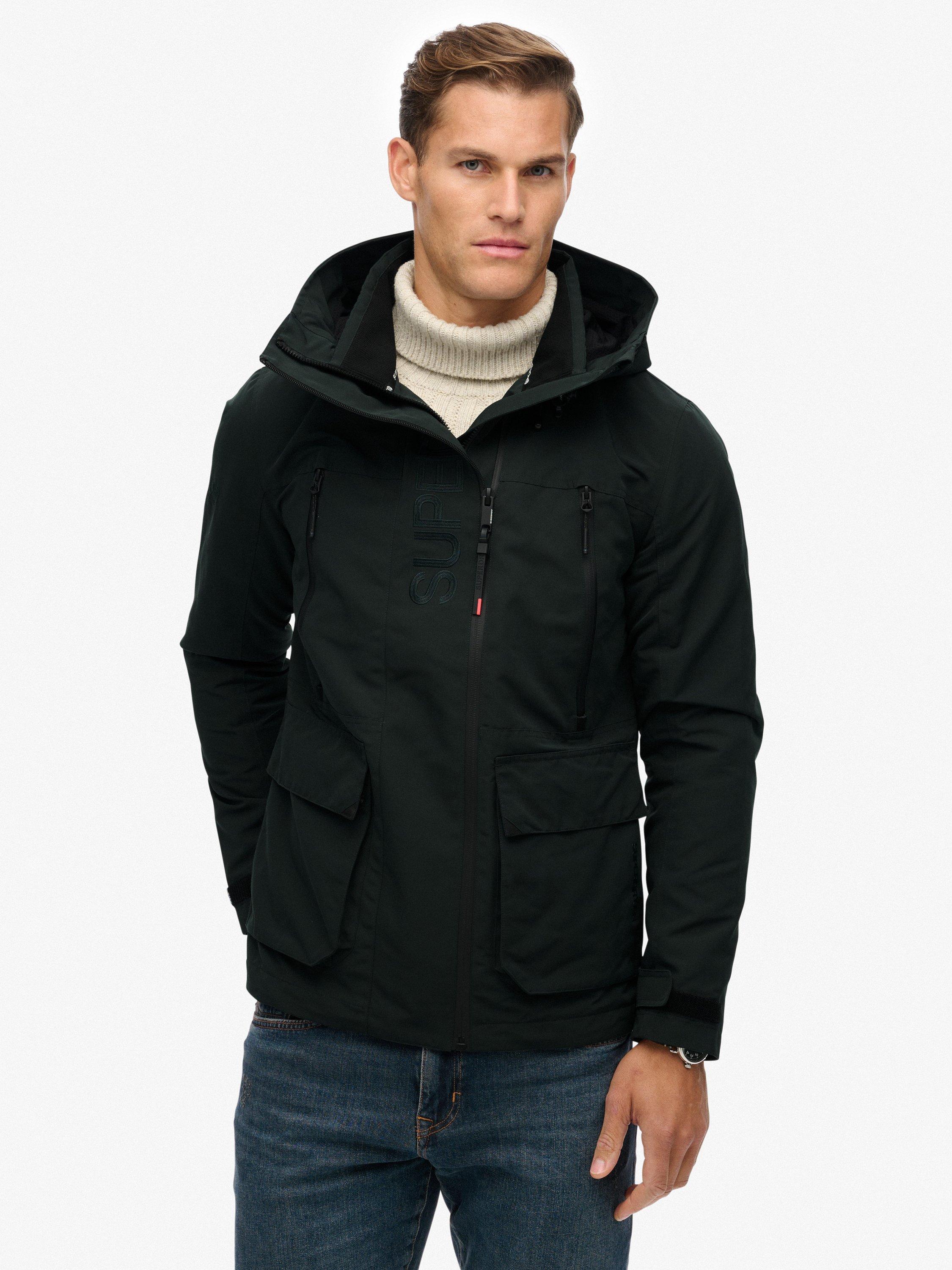 Product image 4 of 6, which shows Superdry Hooded Zip Front Technical Jacket, Cedar Dark Green, XXL