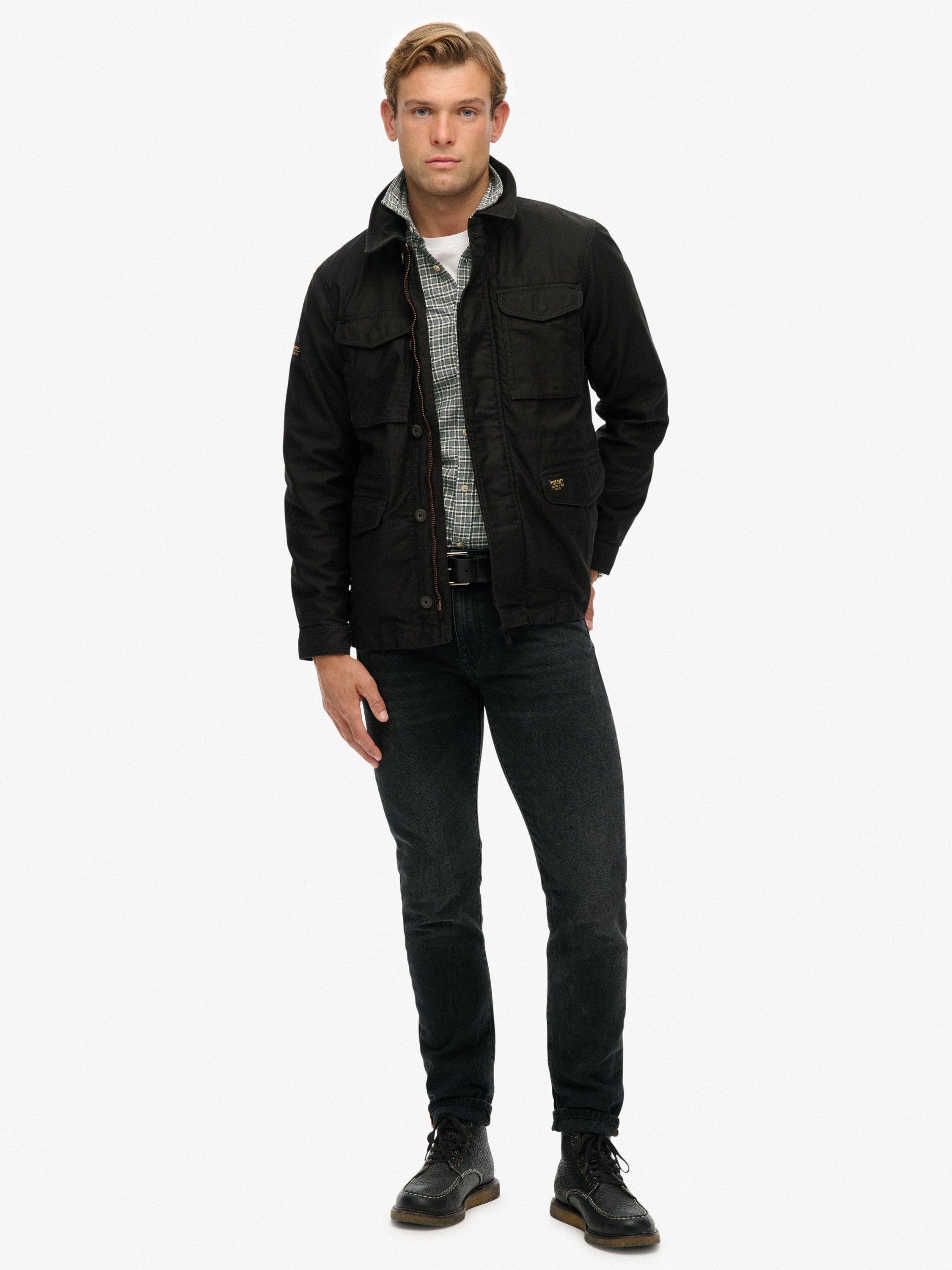 Product image 3 of 7, which shows Superdry Collared M65 Cotton Jacket, Jet Black, S