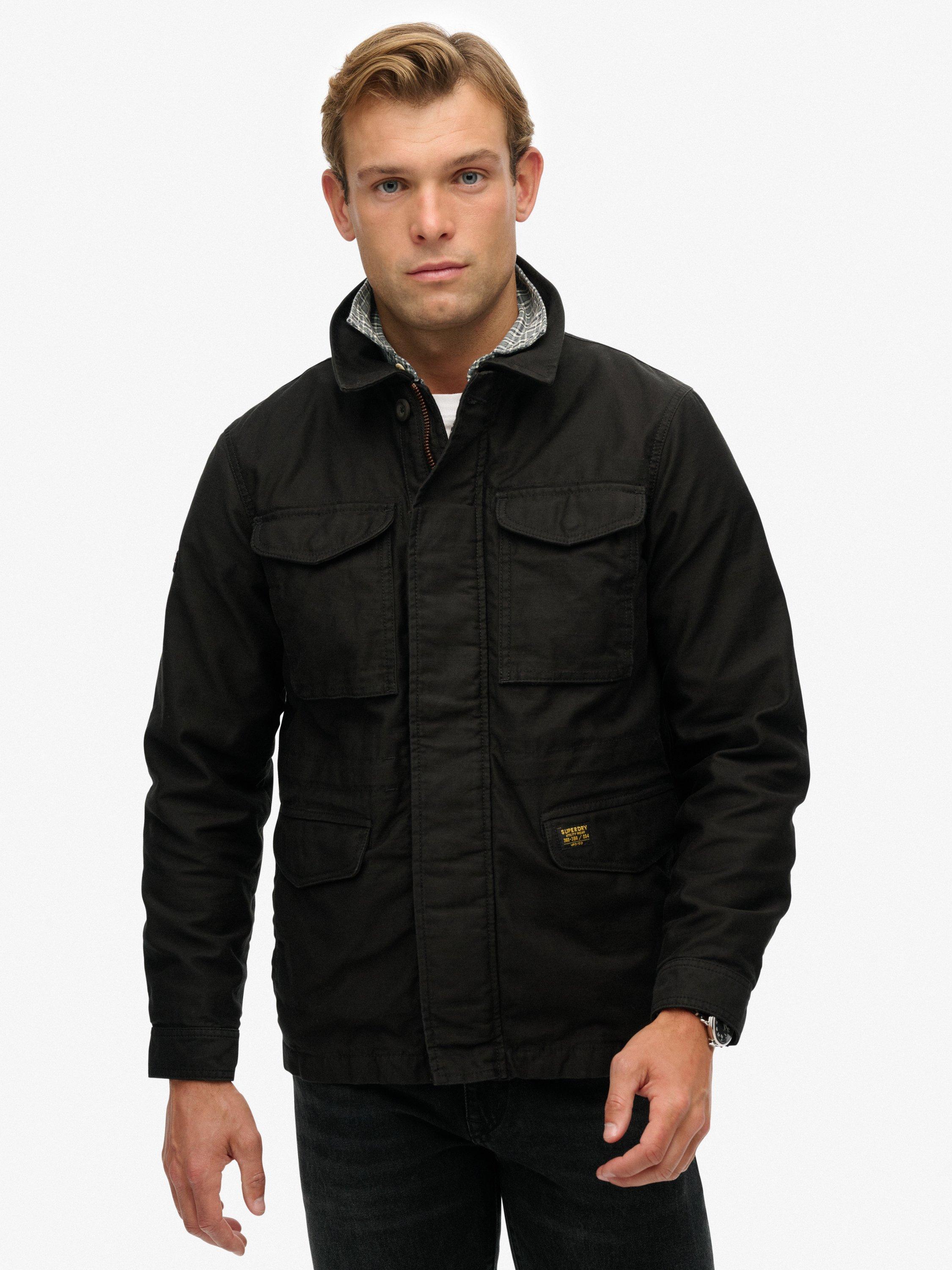 Product image 4 of 7, which shows Superdry Collared M65 Cotton Jacket, Jet Black, S
