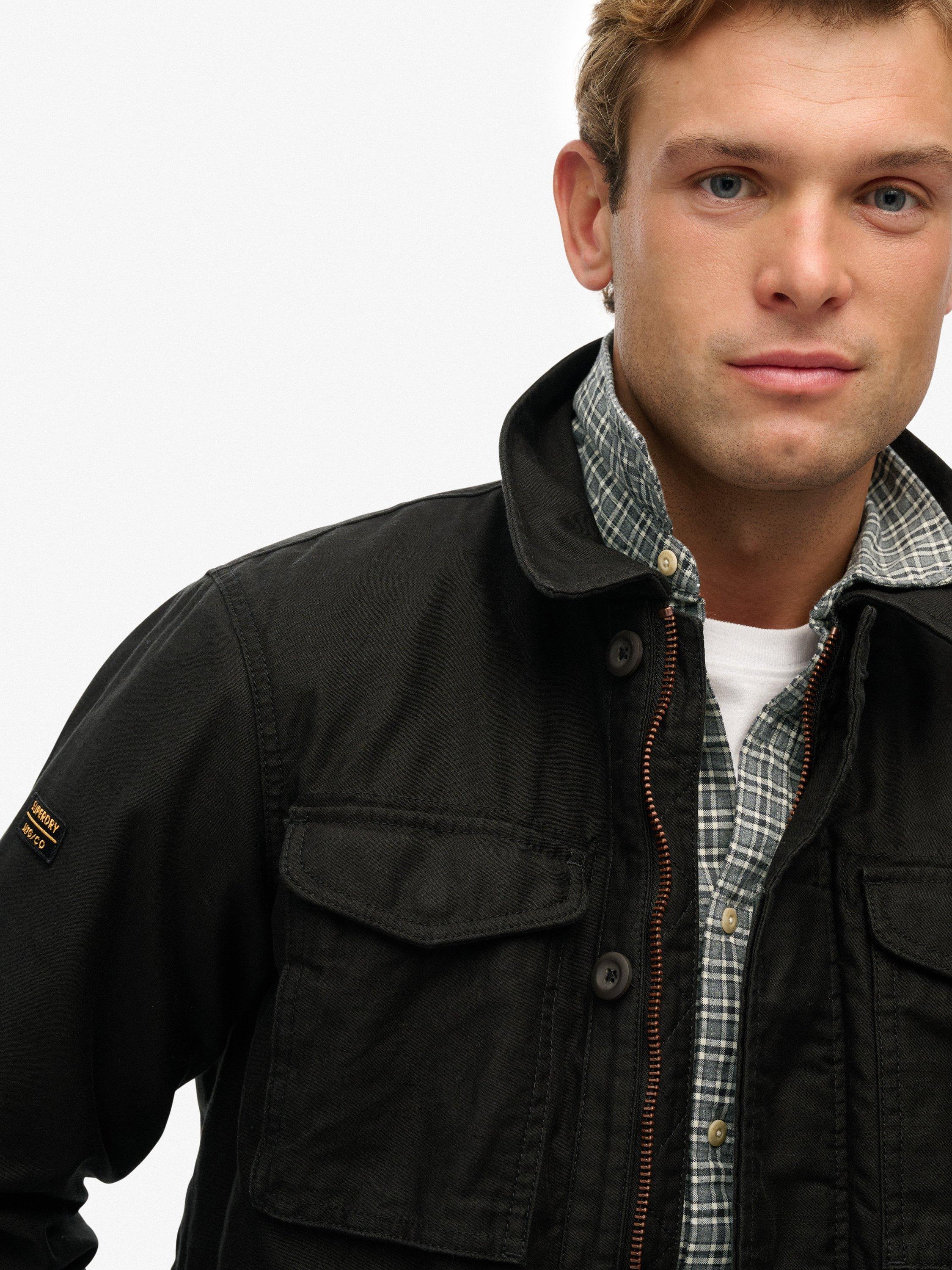 Product image 5 of 7, which shows Superdry Collared M65 Cotton Jacket, Jet Black, S