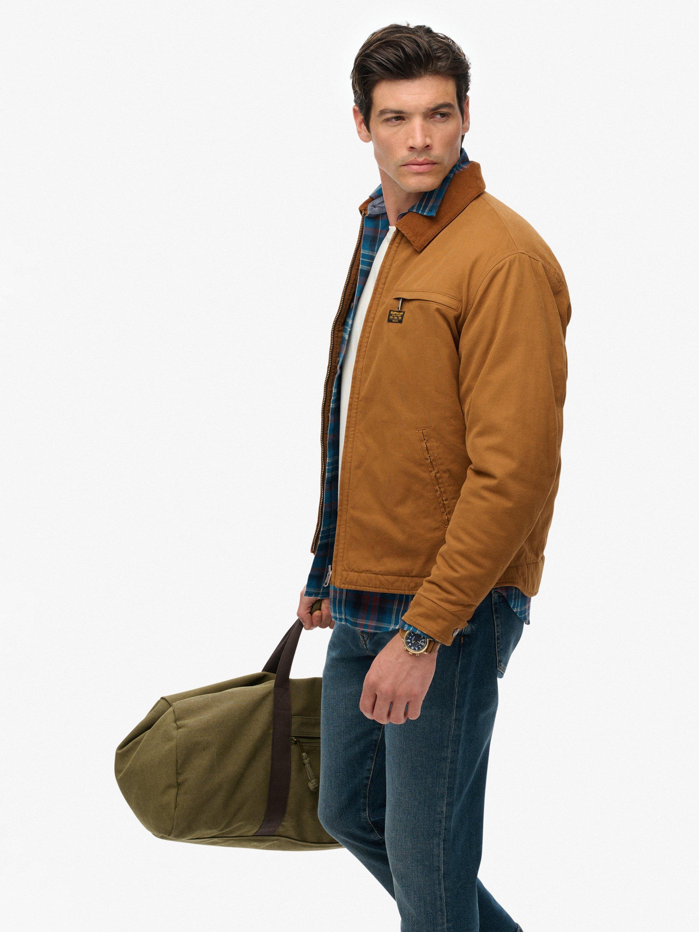 Product image 6 of 6, which shows Superdry Zip Front Cotton Jacket, Tobacco Brown, S
