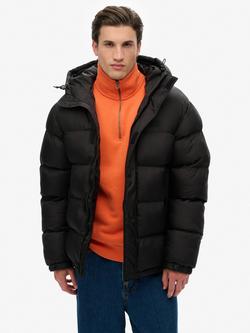 Superdry Hooded Puffer Jacket, Black