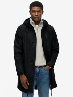 Superdry Hooded Zip Fastened Coat, Black