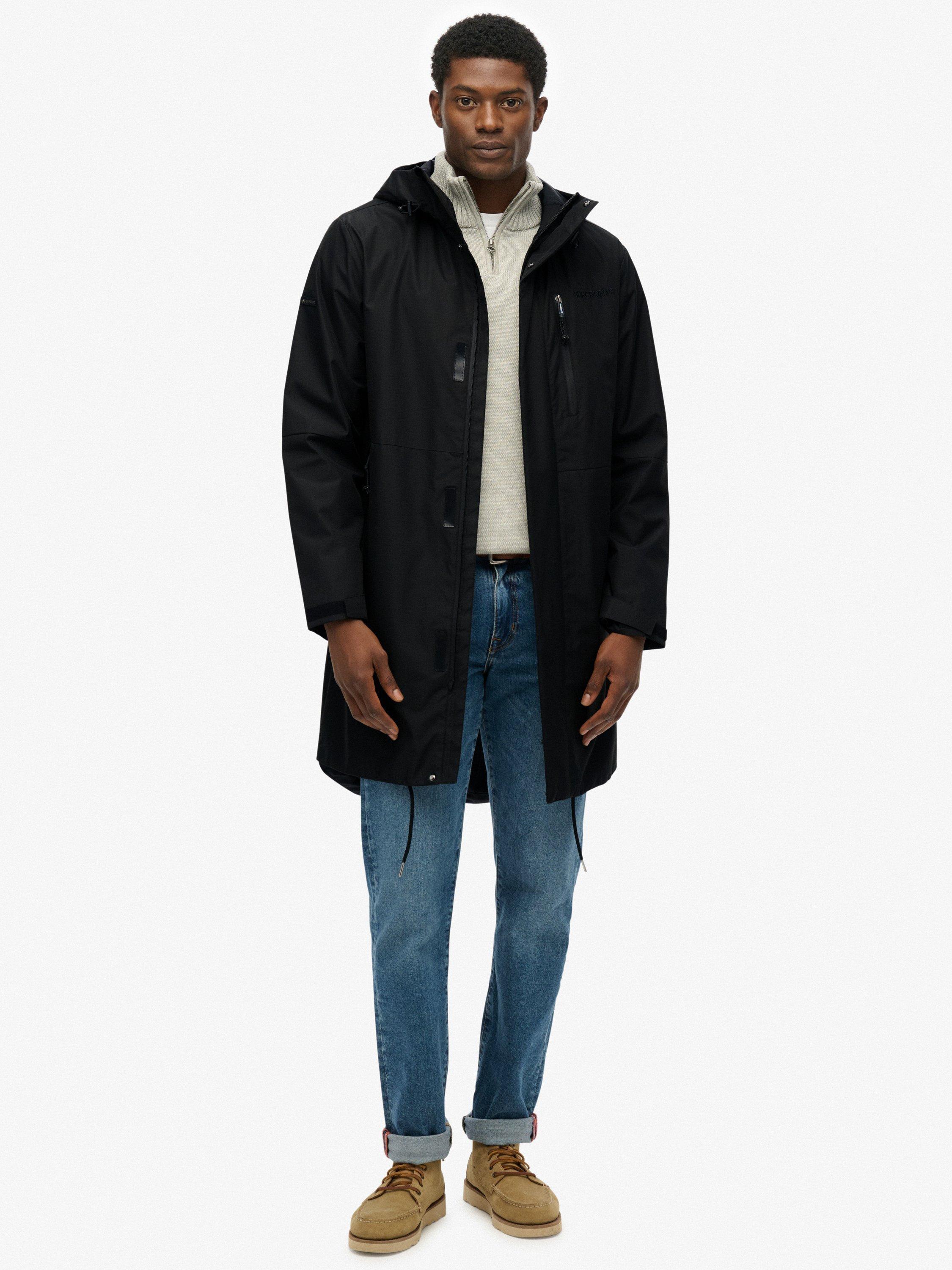 Product image 3 of 6, which shows Superdry Hooded Zip Fastened Coat, Black, XXXL