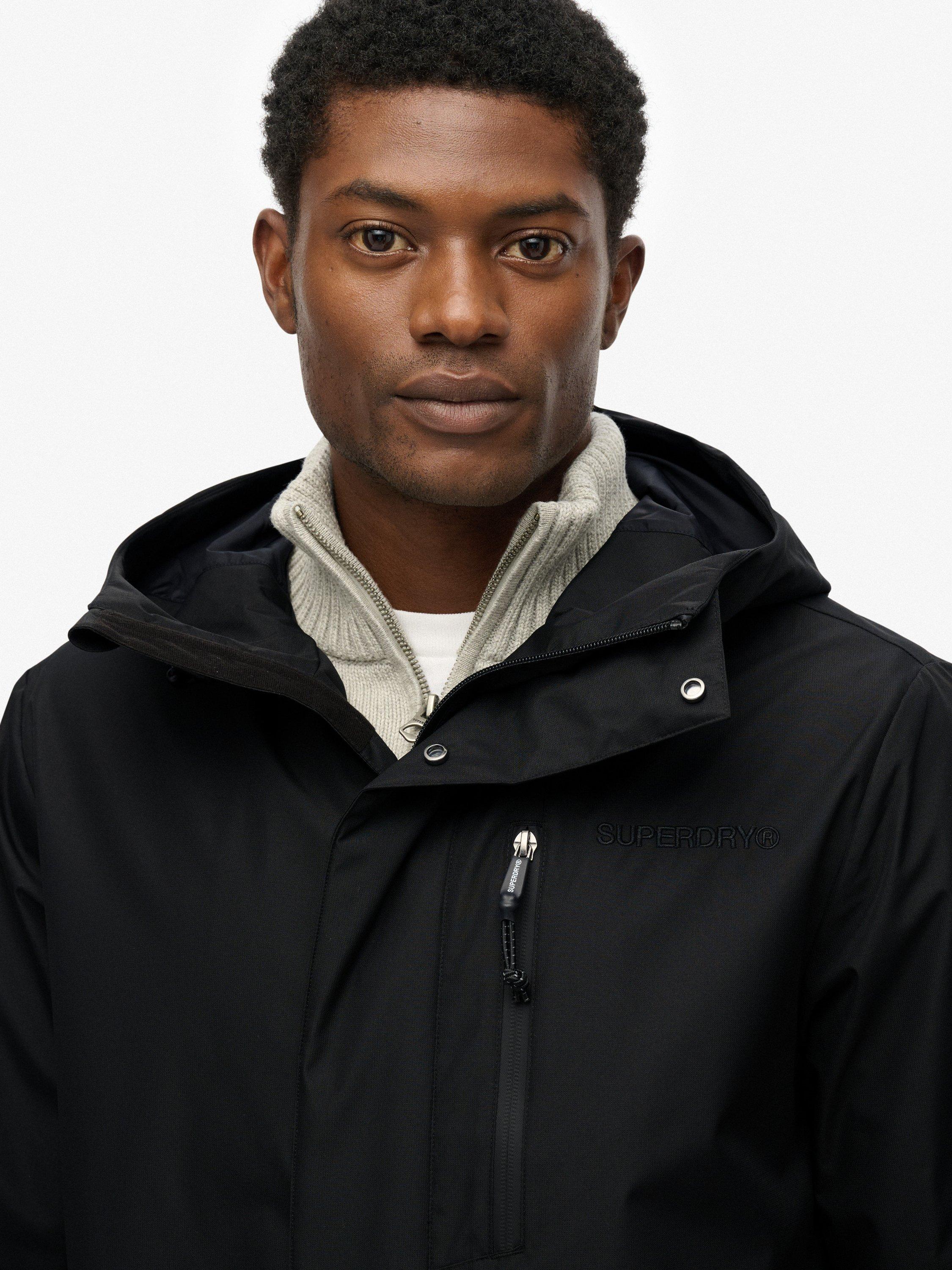 Product image 5 of 6, which shows Superdry Hooded Zip Fastened Coat, Black, XXXL