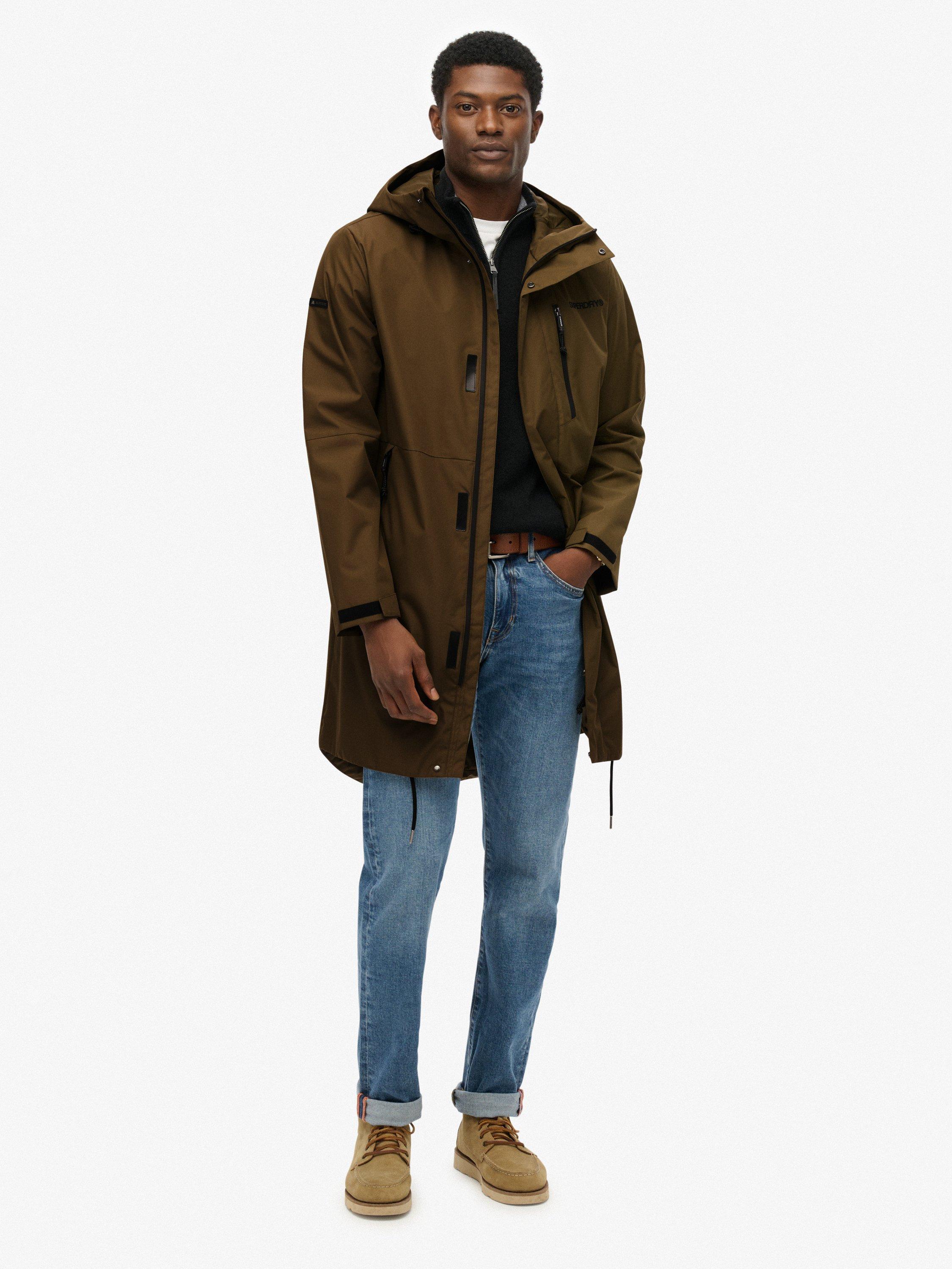 Product image 3 of 6, which shows Superdry Hooded Zip Fastened Coat, Dark Olive, XXXL