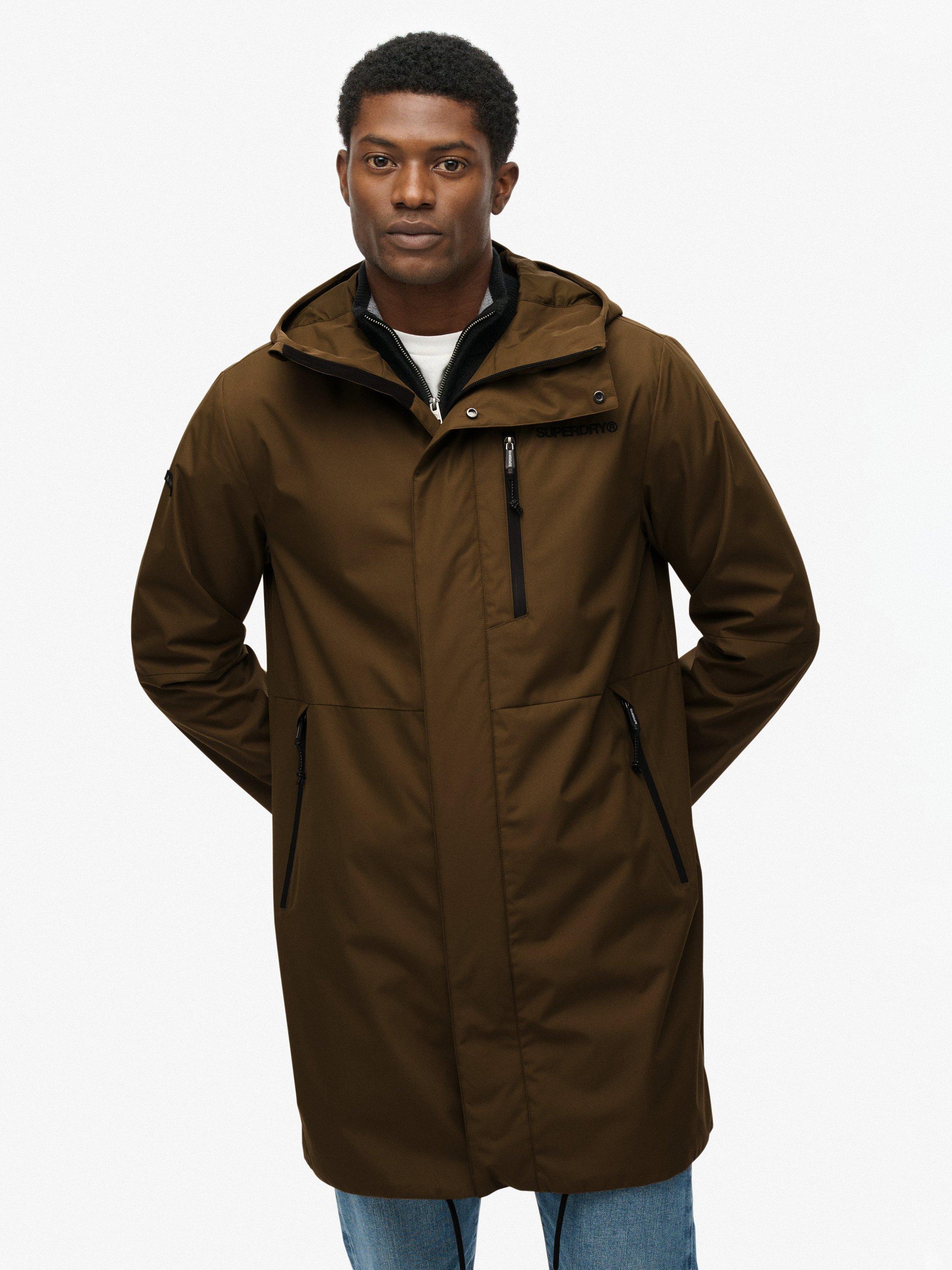 Product image 4 of 6, which shows Superdry Hooded Zip Fastened Coat, Dark Olive, XXXL