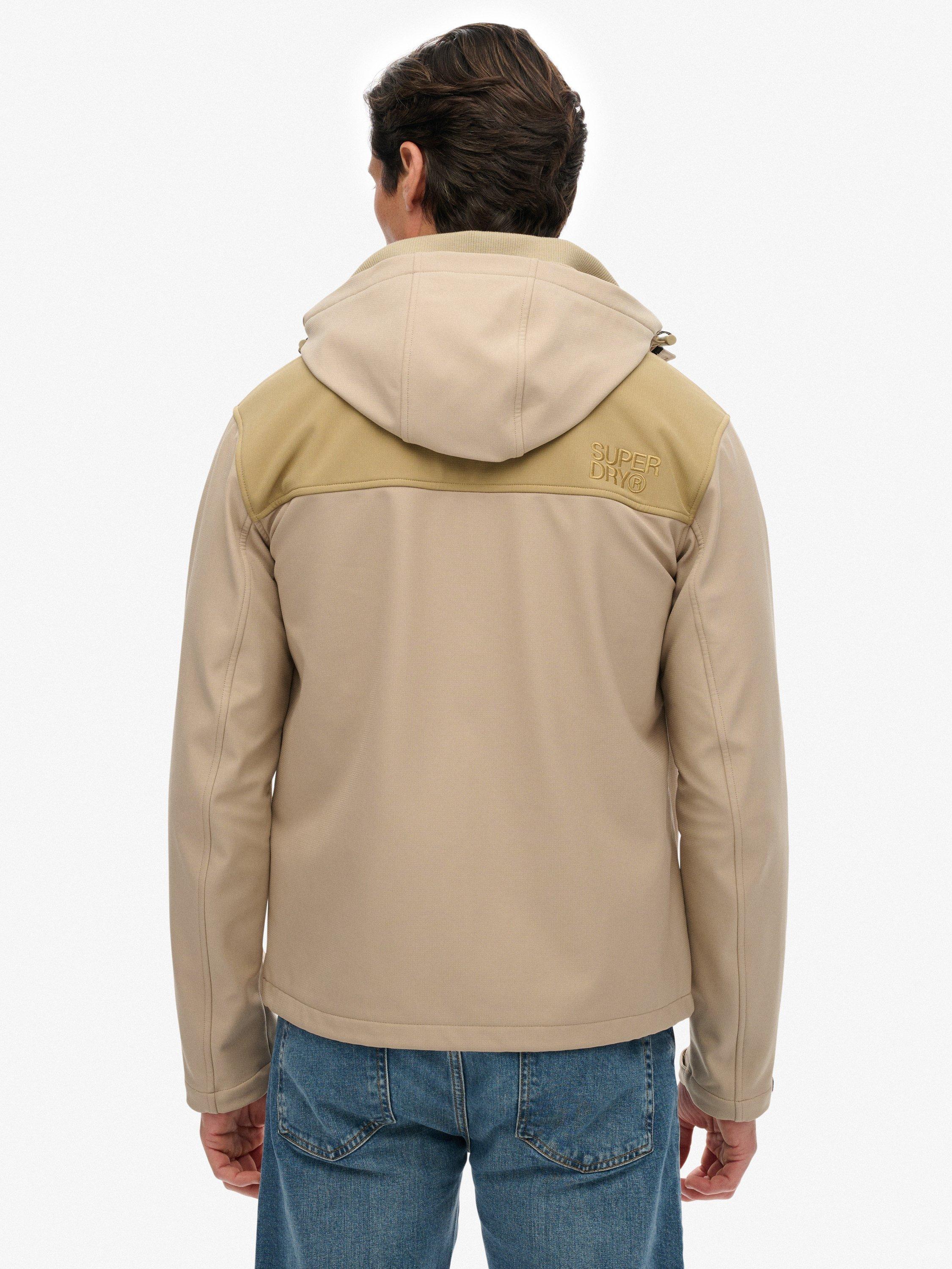 Product image 2 of 6, which shows Superdry Hooded Soft Shell Trekker Jacket, City Sand, XXL