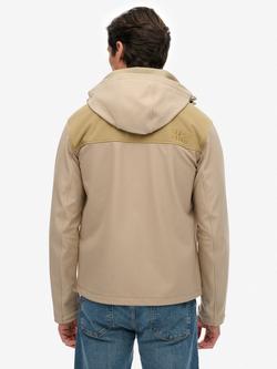 Superdry Hooded Soft Shell Trekker Jacket, City Sand - view 2, City Sand