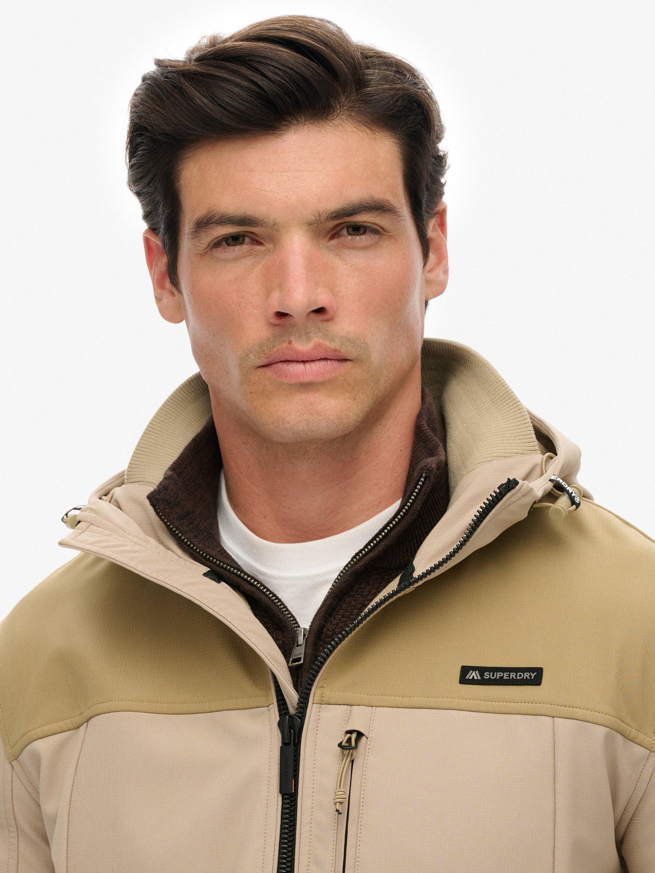 Product image 5 of 6, which shows Superdry Hooded Soft Shell Trekker Jacket, City Sand, XXL