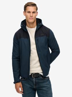 Superdry Hooded Soft Shell Trekker Jacket, Flex Navy