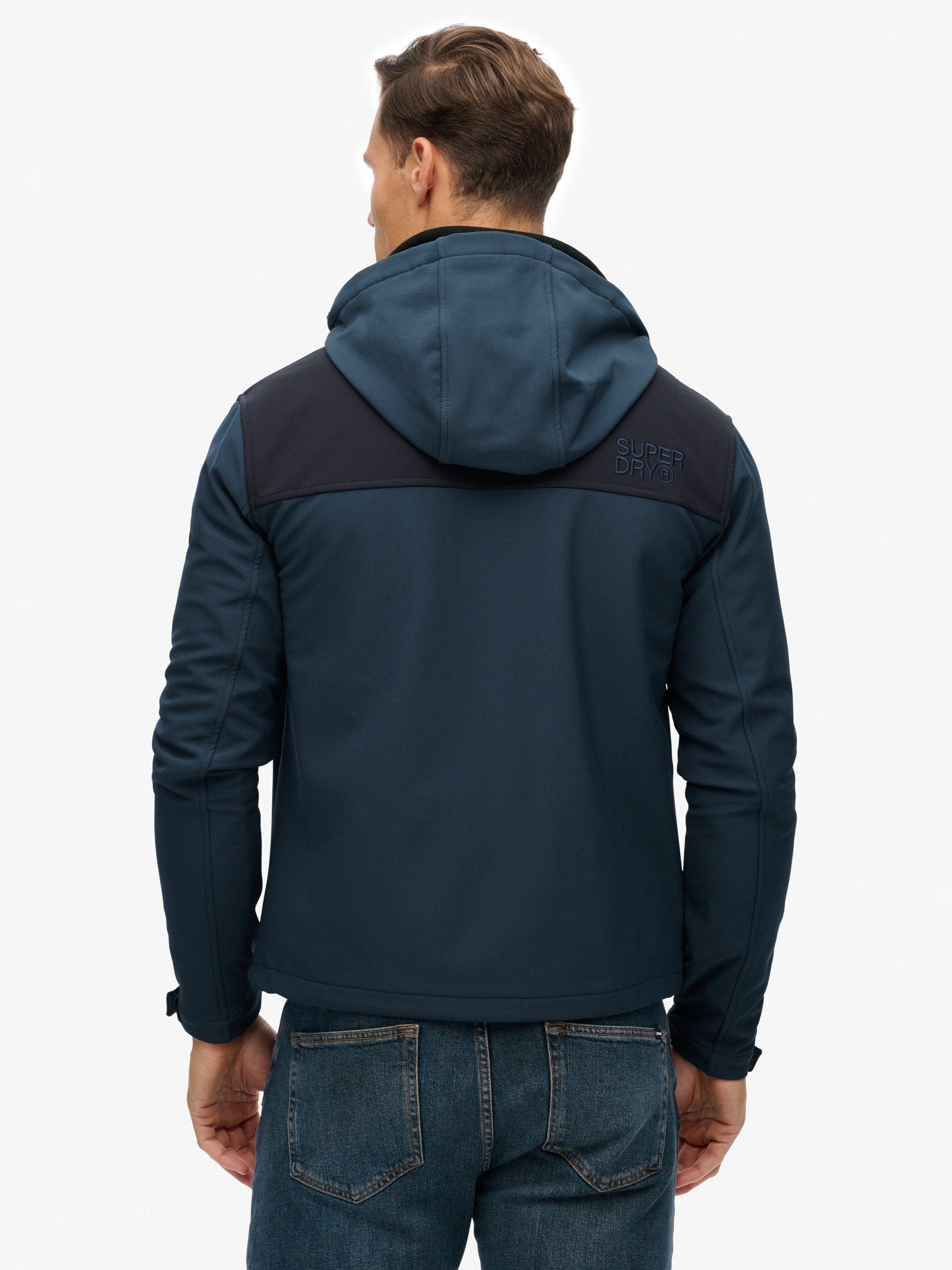 Product image 2 of 6, which shows Superdry Hooded Soft Shell Trekker Jacket, Flex Navy, XXXL