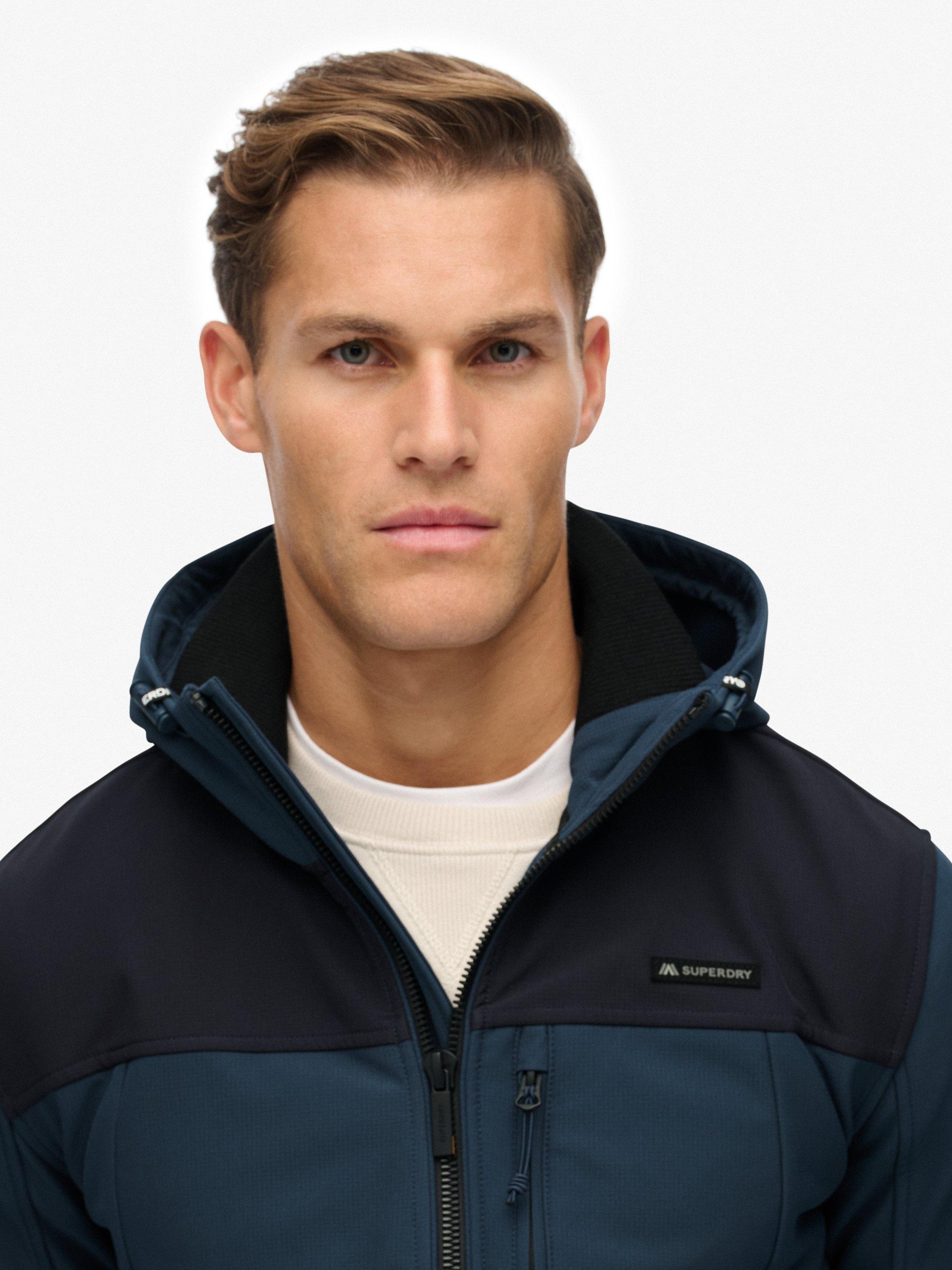 Product image 5 of 6, which shows Superdry Hooded Soft Shell Trekker Jacket, Flex Navy, XXXL