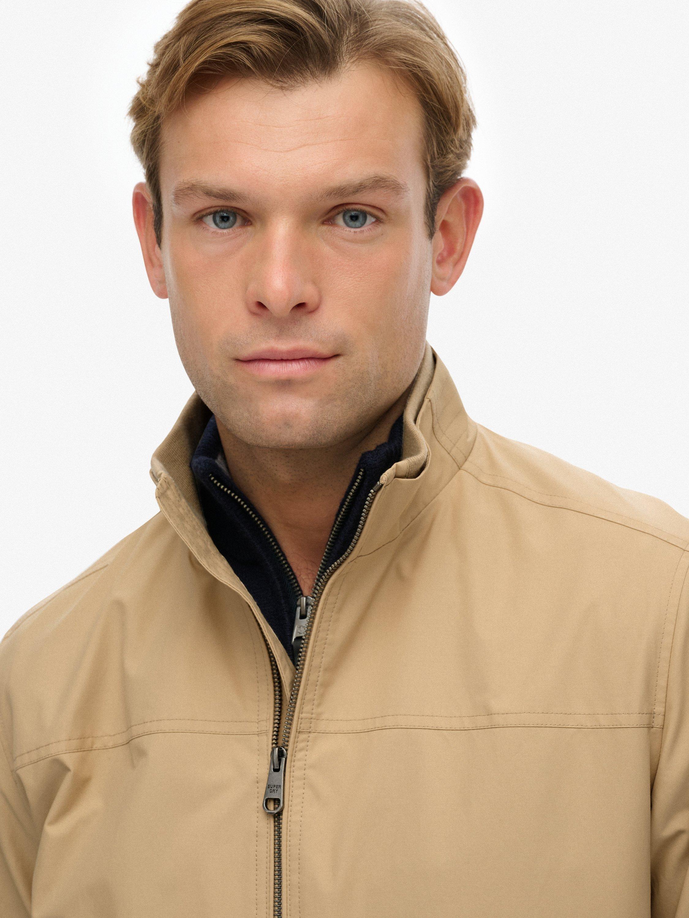 Product image 5 of 7, which shows Superdry Zip Front Cotton Blend Jacket, Safari Beige, XXXL