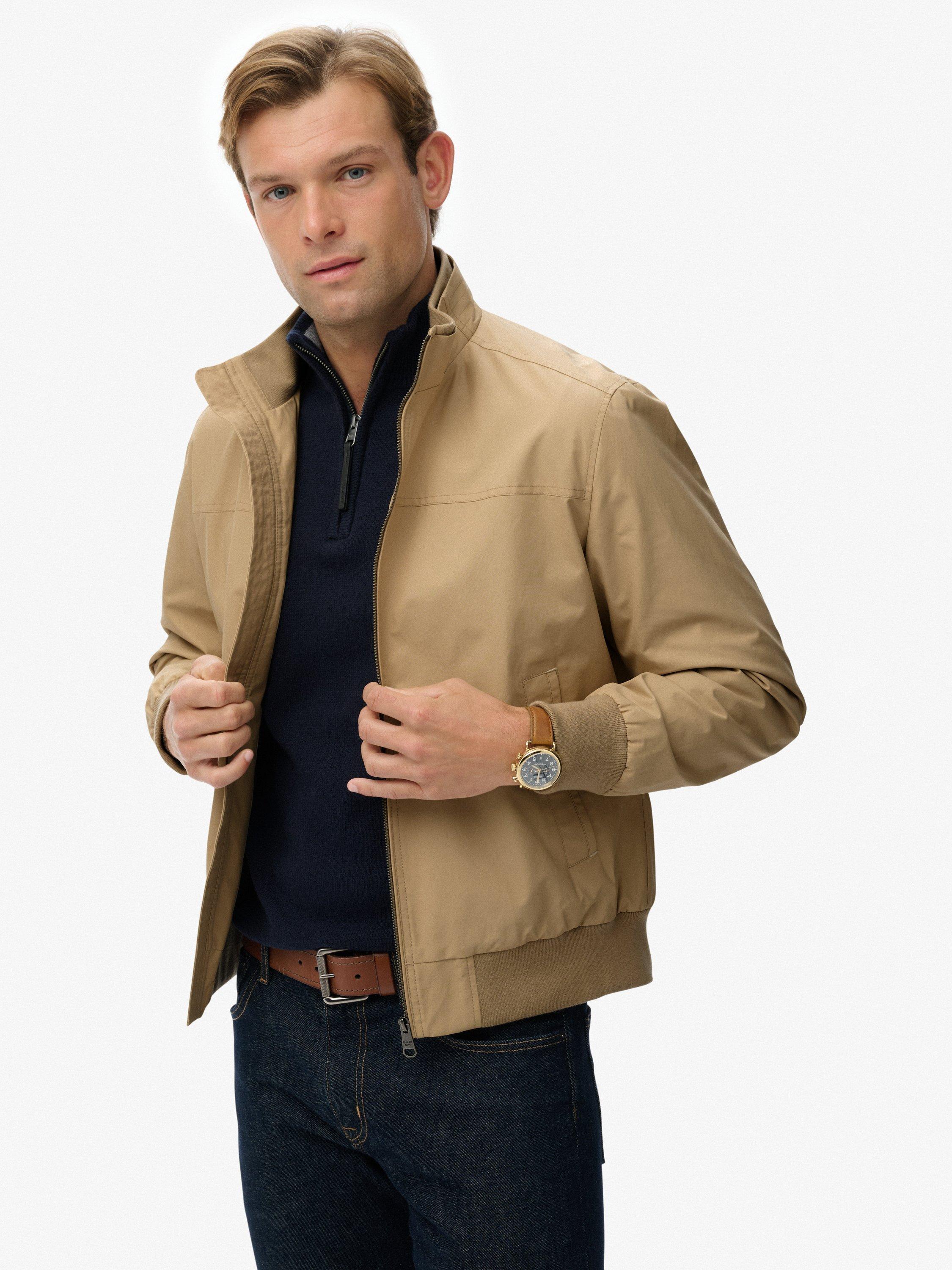 Product image 6 of 7, which shows Superdry Zip Front Cotton Blend Jacket, Safari Beige, XXXL