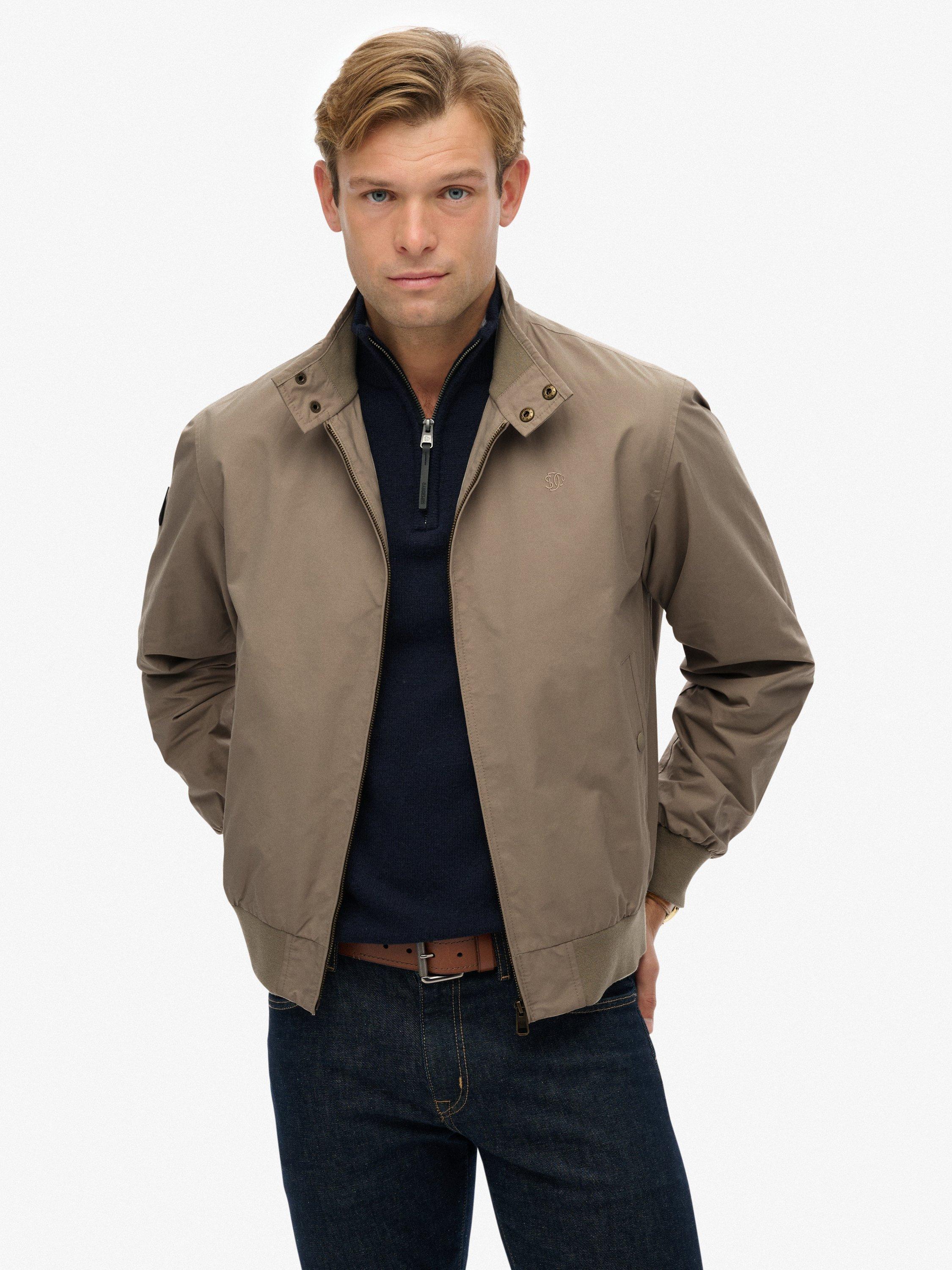 Product image 1 of 7, which shows Superdry Classic Harrington Jacket, Vintage Khaki, XXL