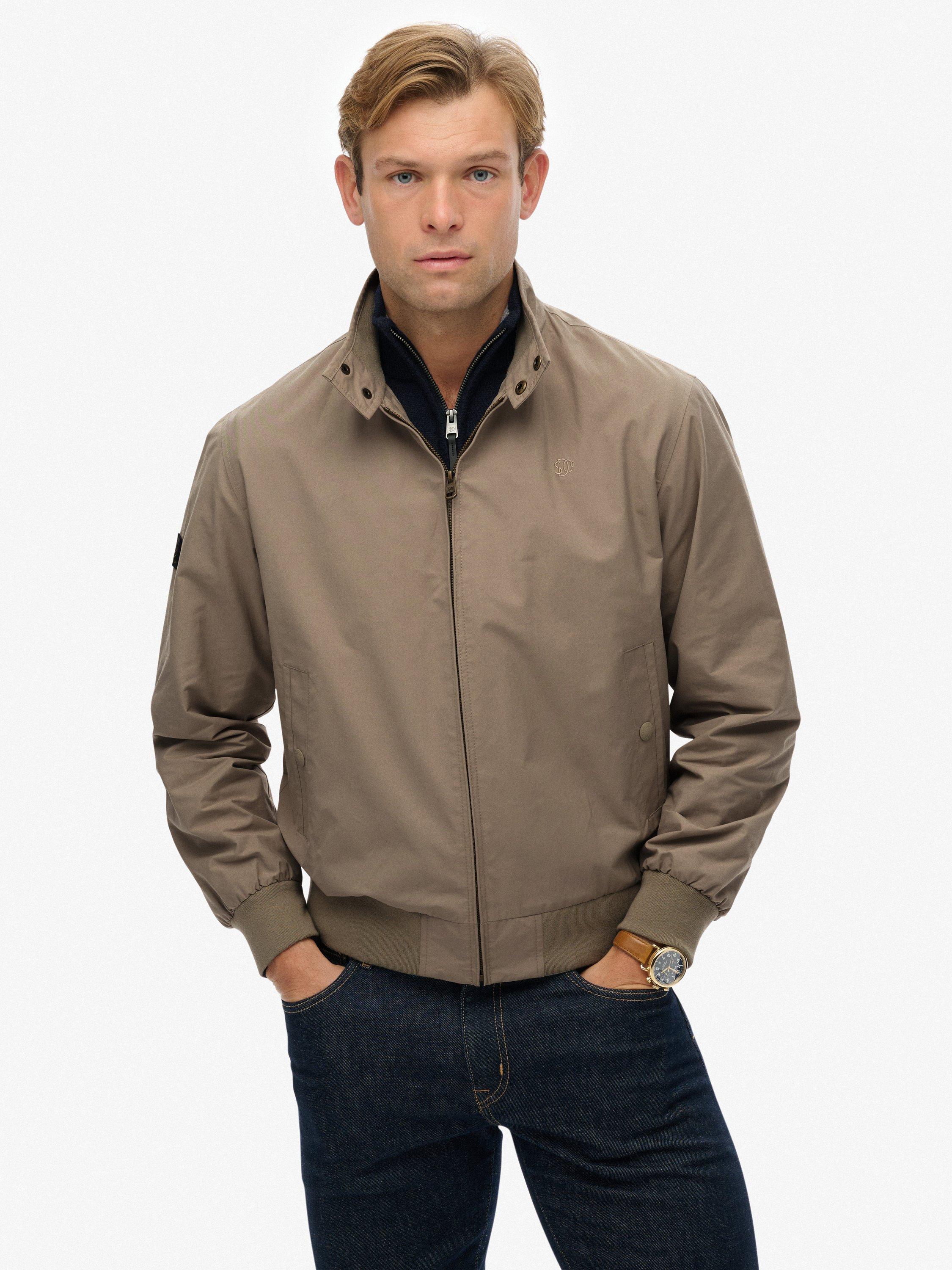 Product image 4 of 7, which shows Superdry Classic Harrington Jacket, Vintage Khaki, XXL