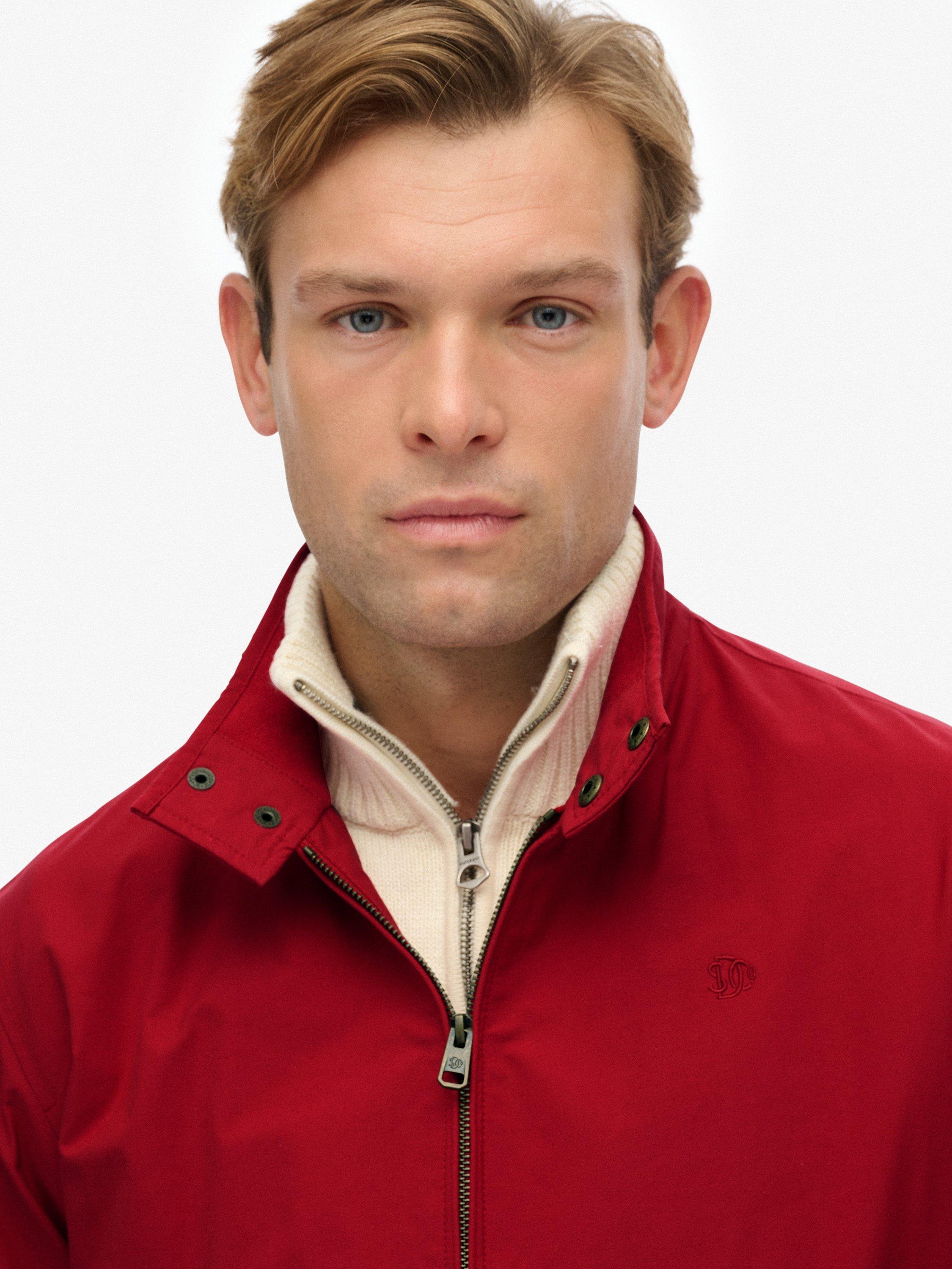 Product image 5 of 7, which shows Superdry Classic Harrington Jacket, Chilli Pepper Red, XXXL