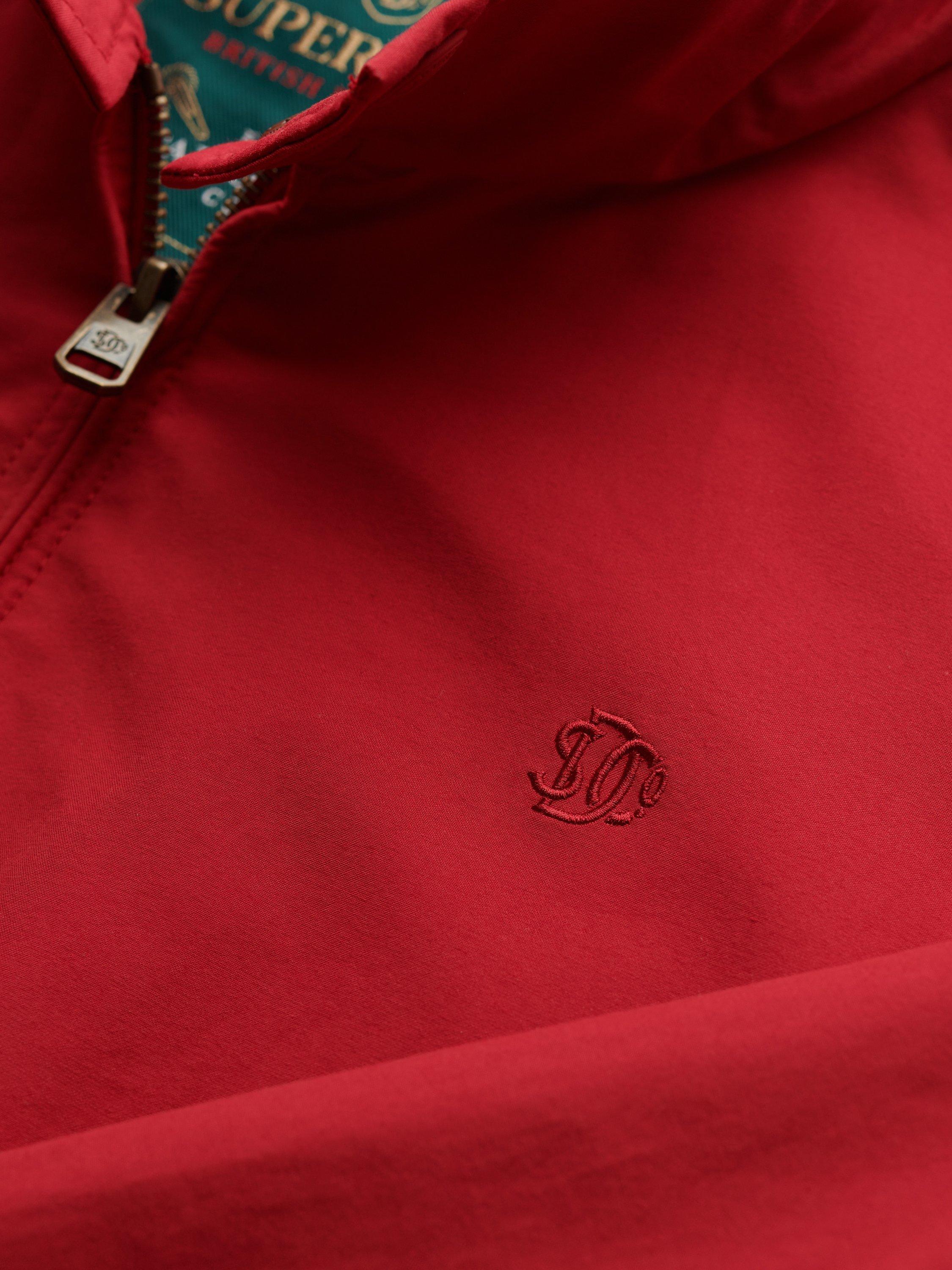 Product image 7 of 7, which shows Superdry Classic Harrington Jacket, Chilli Pepper Red, XXXL