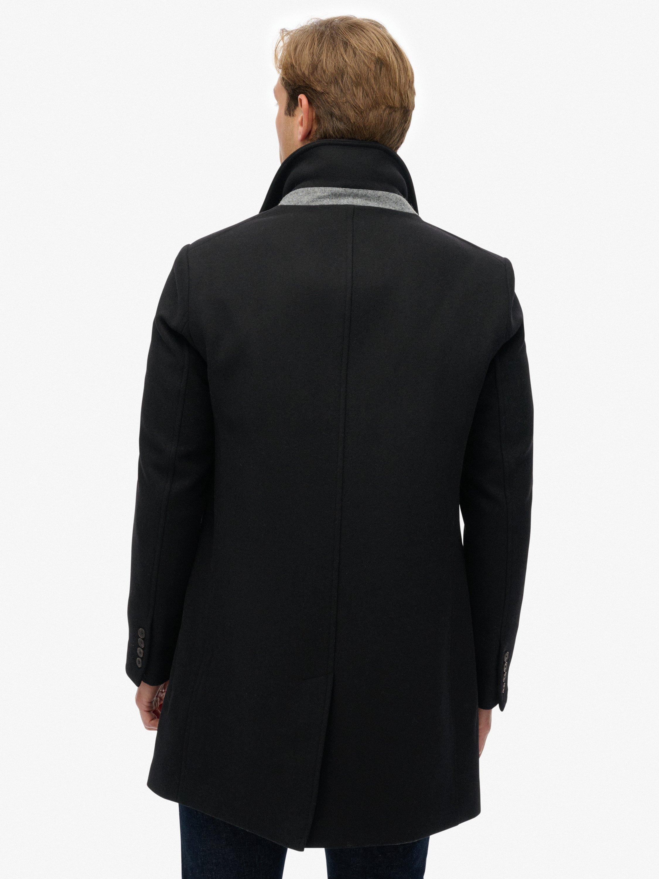 Product image 2 of 6, which shows Superdry Tailored 2 In 1 Town Coat, Black, S