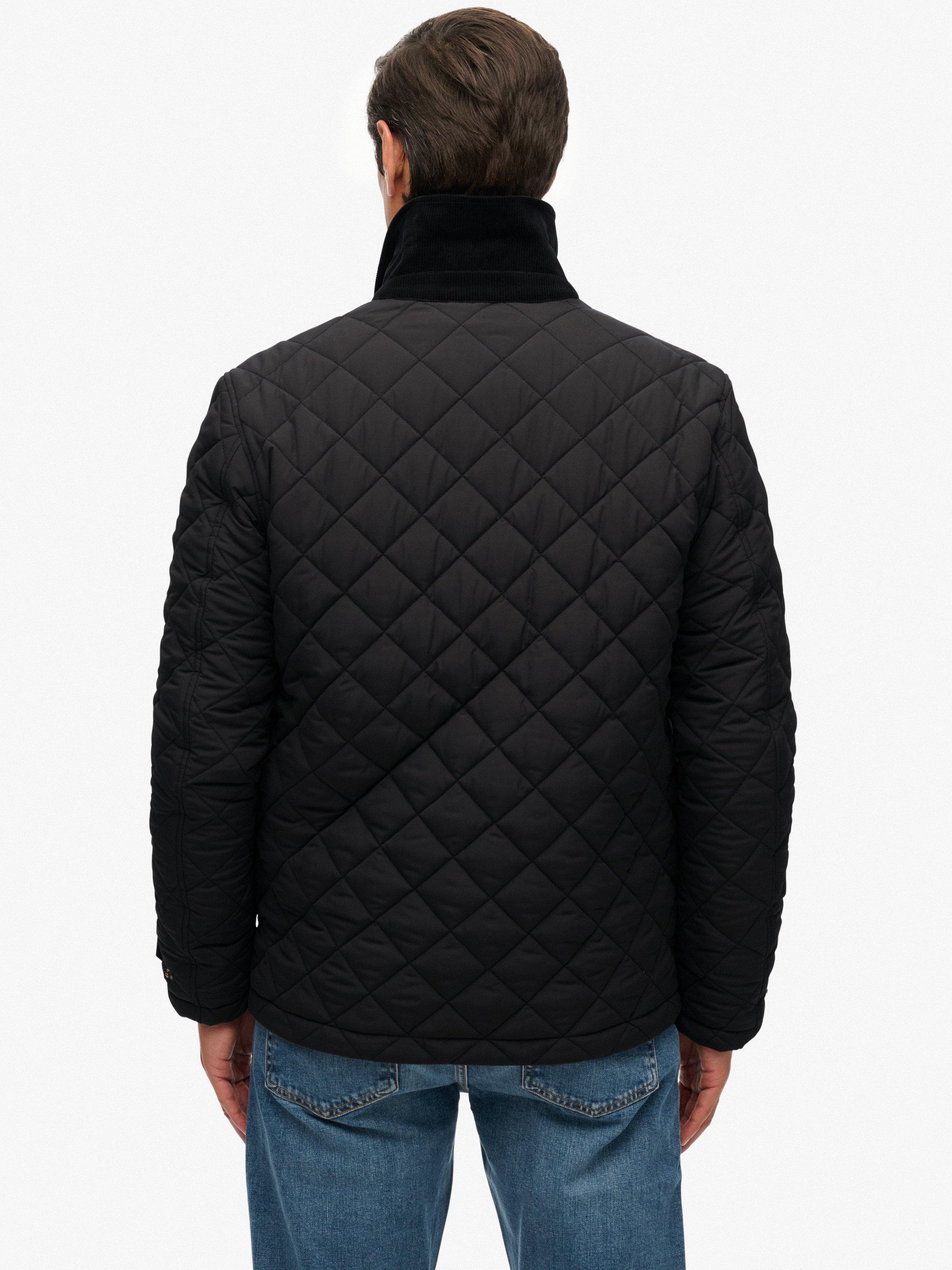 Product image 2 of 6, which shows Superdry Quilted Estate Coach Jacket, Meteorite Black, XXL