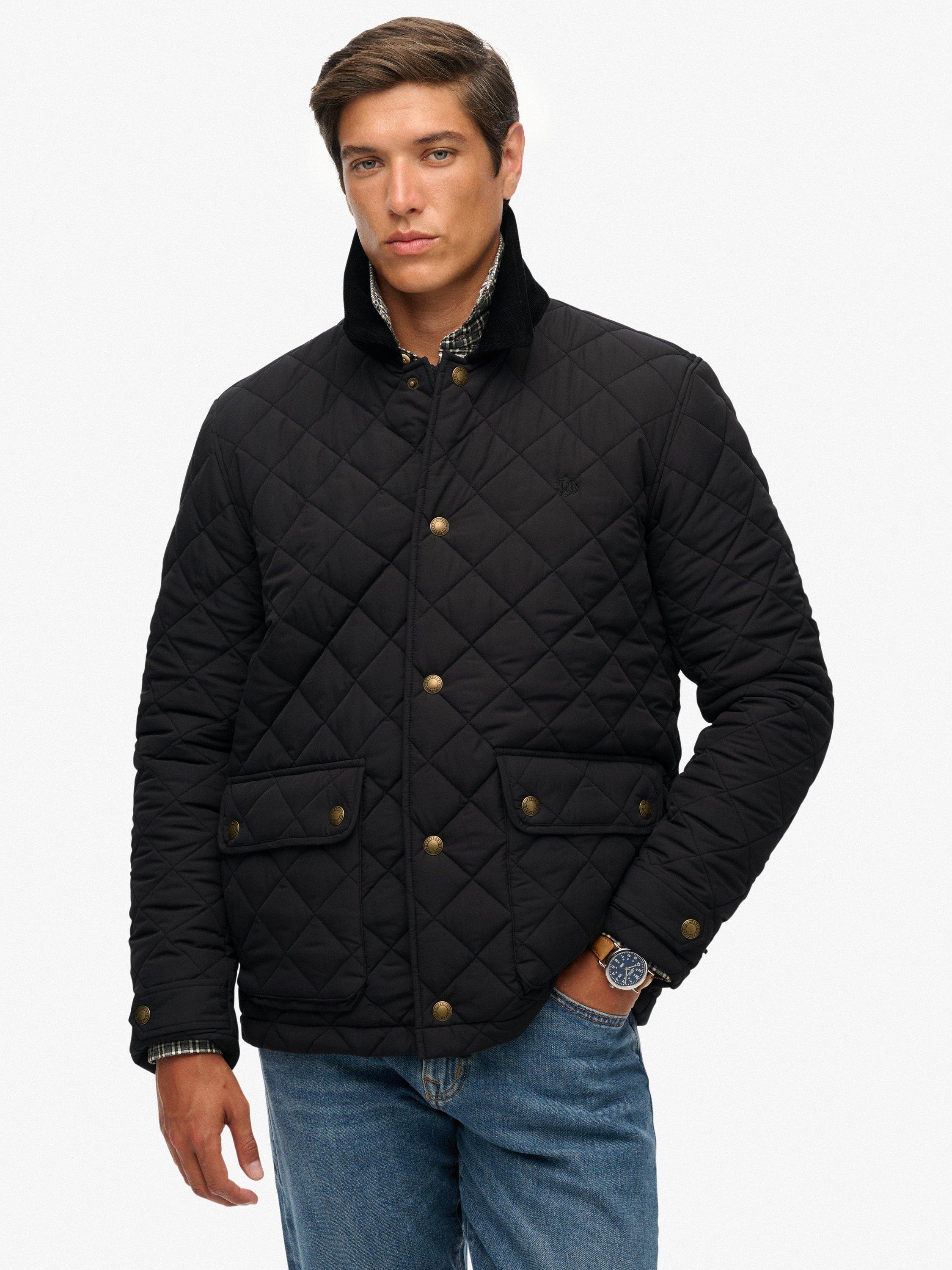 Product image 4 of 6, which shows Superdry Quilted Estate Coach Jacket, Meteorite Black, XXL
