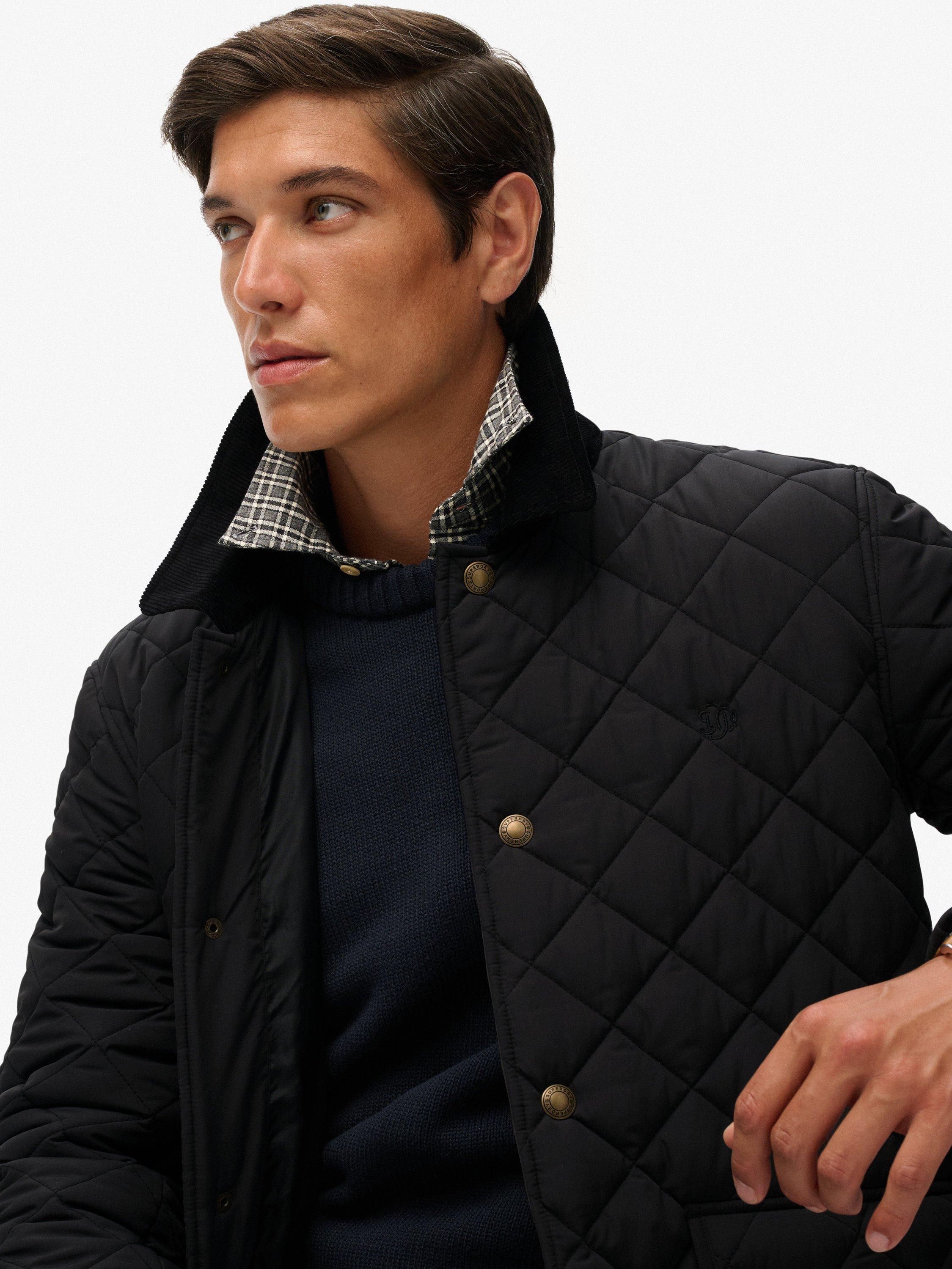 Product image 5 of 6, which shows Superdry Quilted Estate Coach Jacket, Meteorite Black, XXL