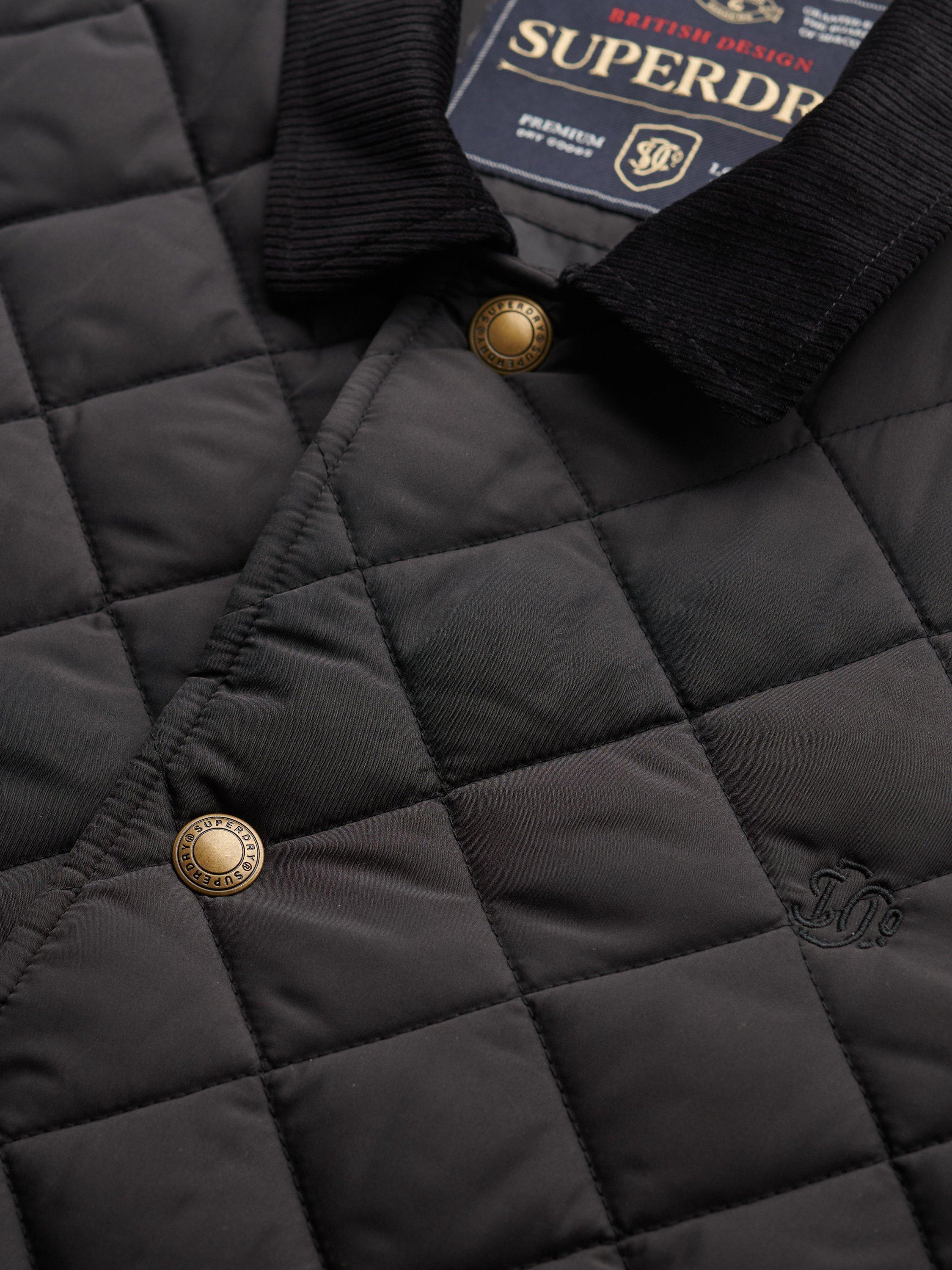 Product image 6 of 6, which shows Superdry Quilted Estate Coach Jacket, Meteorite Black, XXL