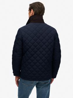 Superdry Quilted Estate Coach Jacket, Deep Navy - view 2, Deep Navy