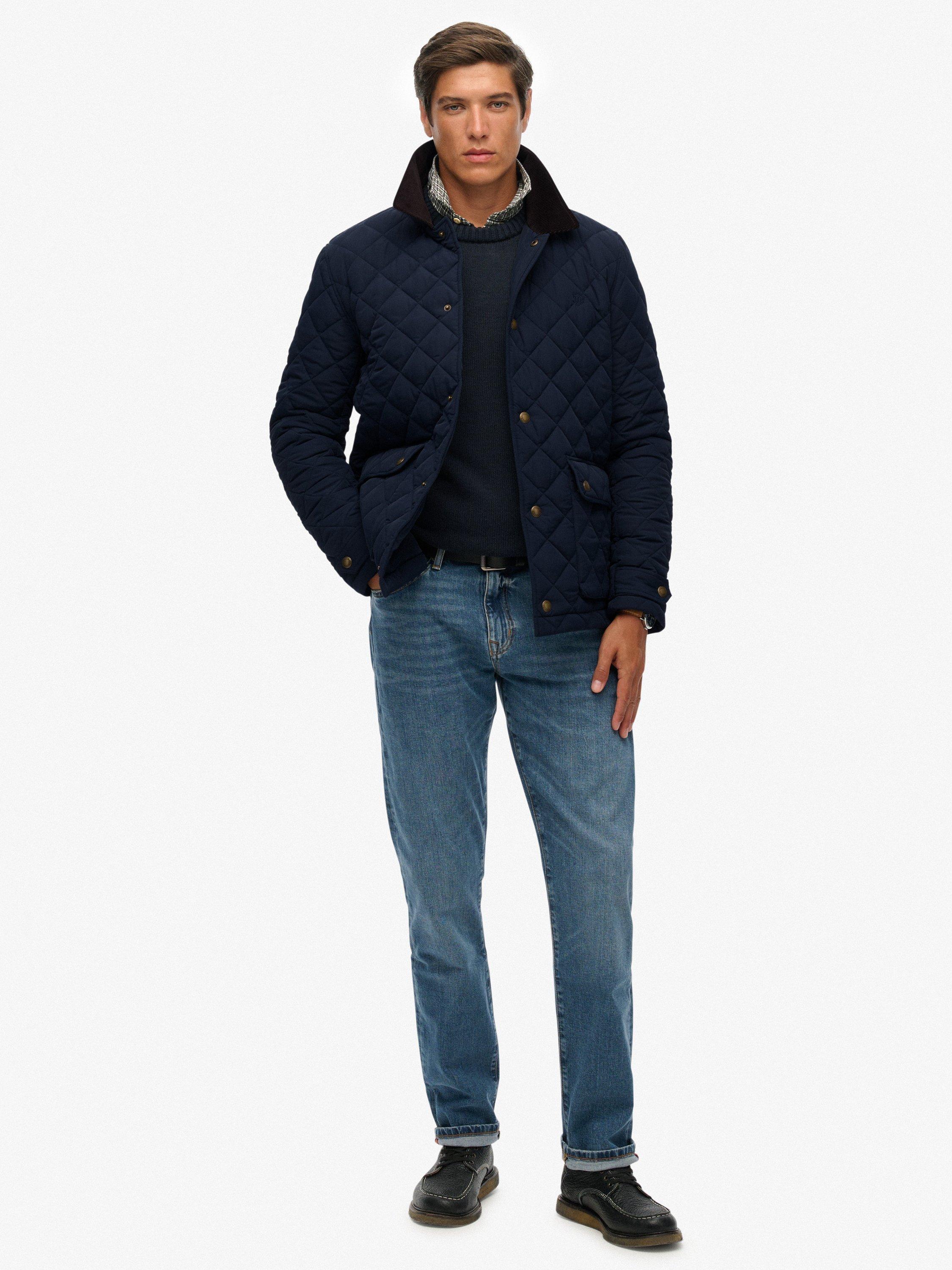 Product image 3 of 6, which shows Superdry Quilted Estate Coach Jacket, Deep Navy, M