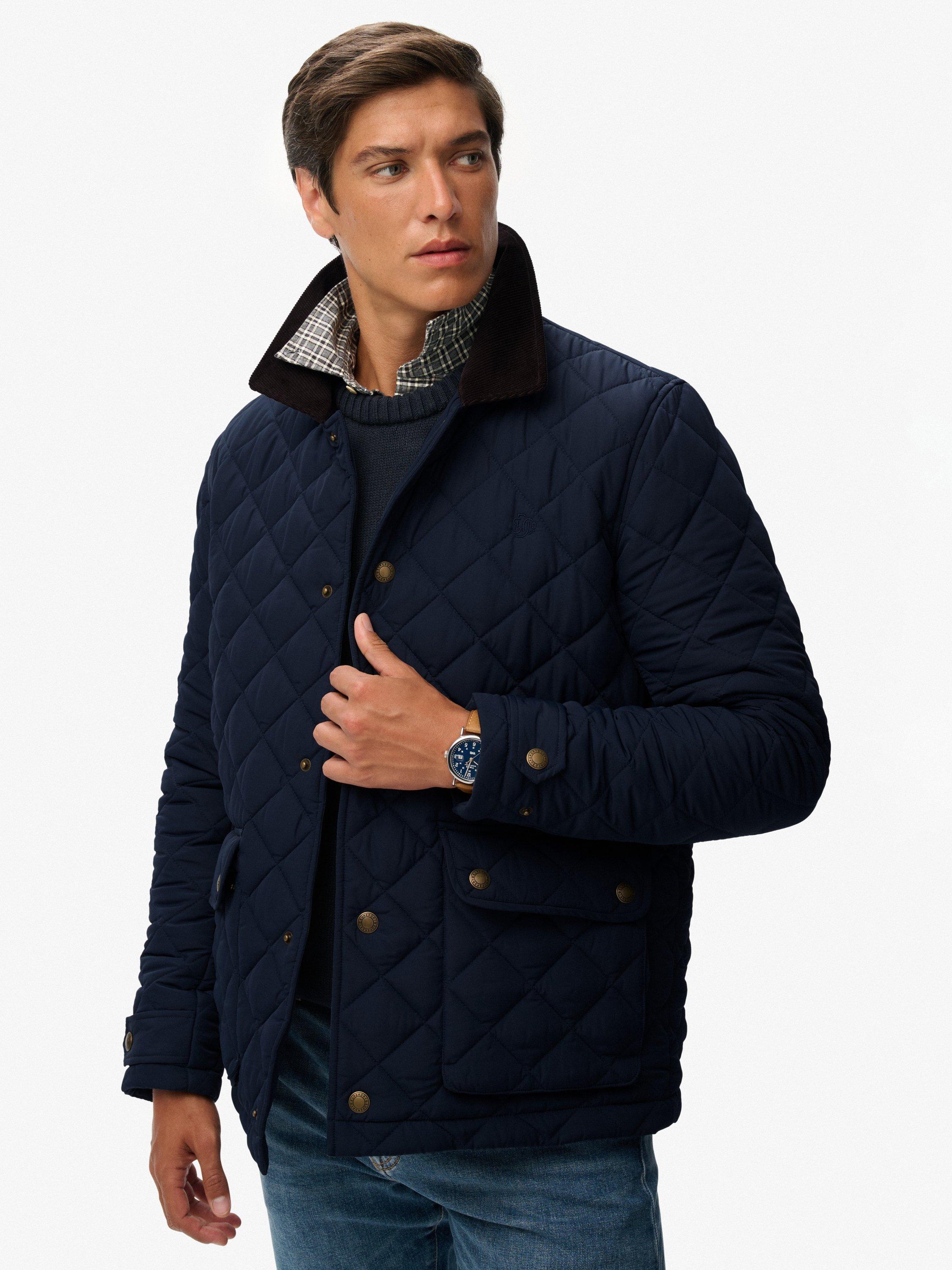 Product image 5 of 6, which shows Superdry Quilted Estate Coach Jacket, Deep Navy, M