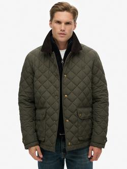 Superdry Quilted Estate Coach Jacket, Army Khaki
