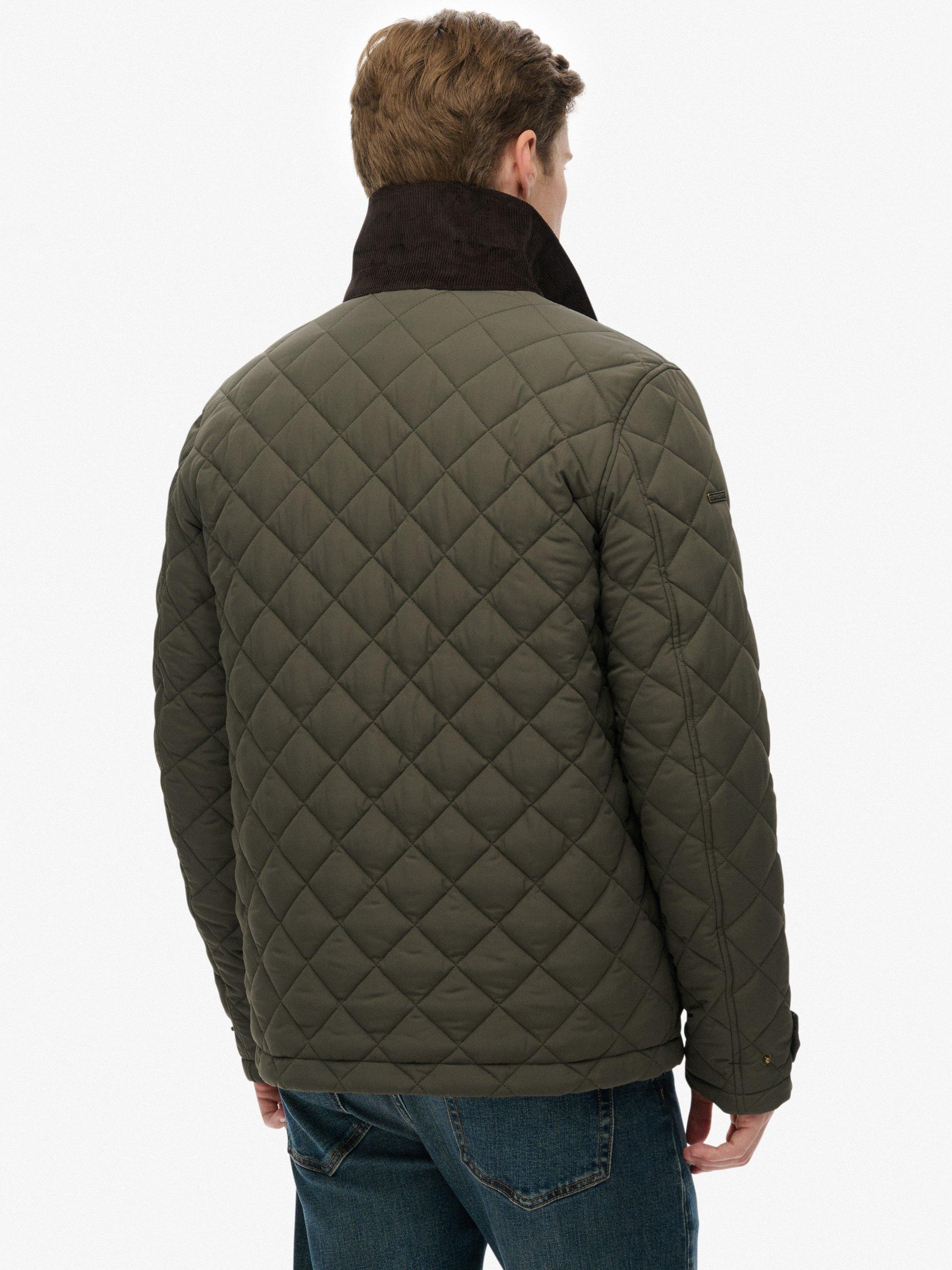 Product image 2 of 6, which shows Superdry Quilted Estate Coach Jacket, Army Khaki, S