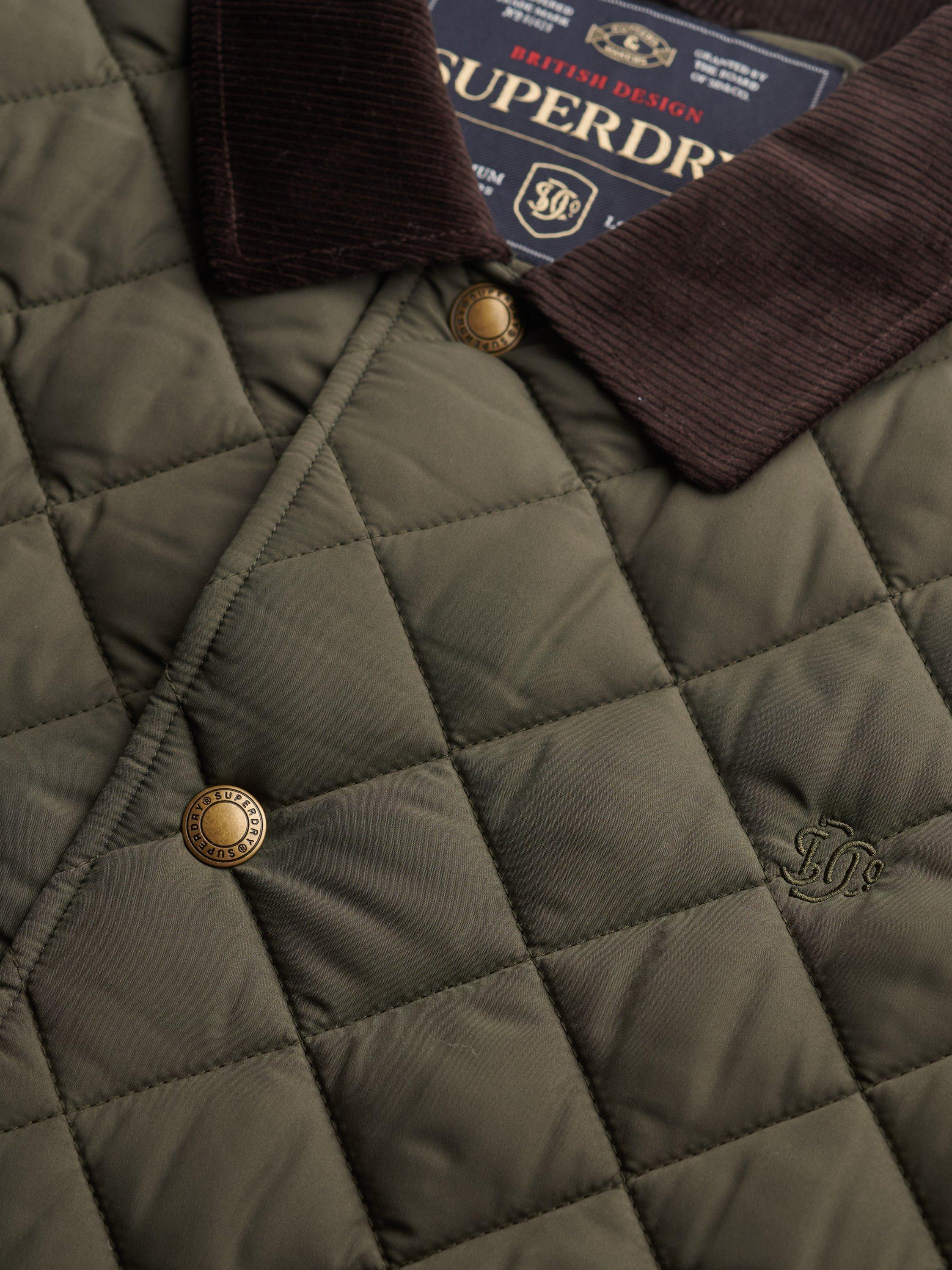 Product image 6 of 6, which shows Superdry Quilted Estate Coach Jacket, Army Khaki, S