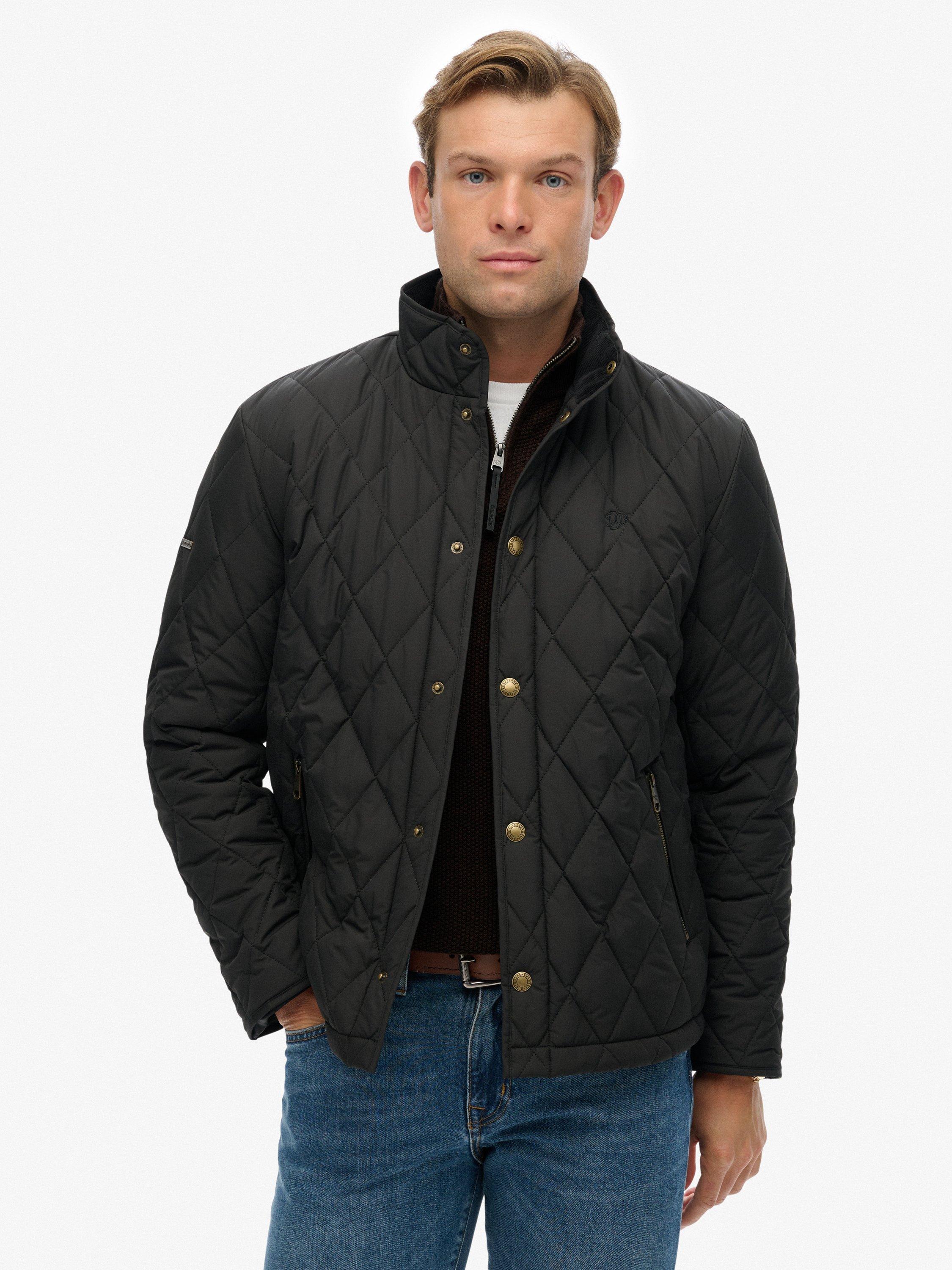 Product image 1 of 5, which shows Superdry Quilted Estate Country Jacket, Meteorite Black, XL