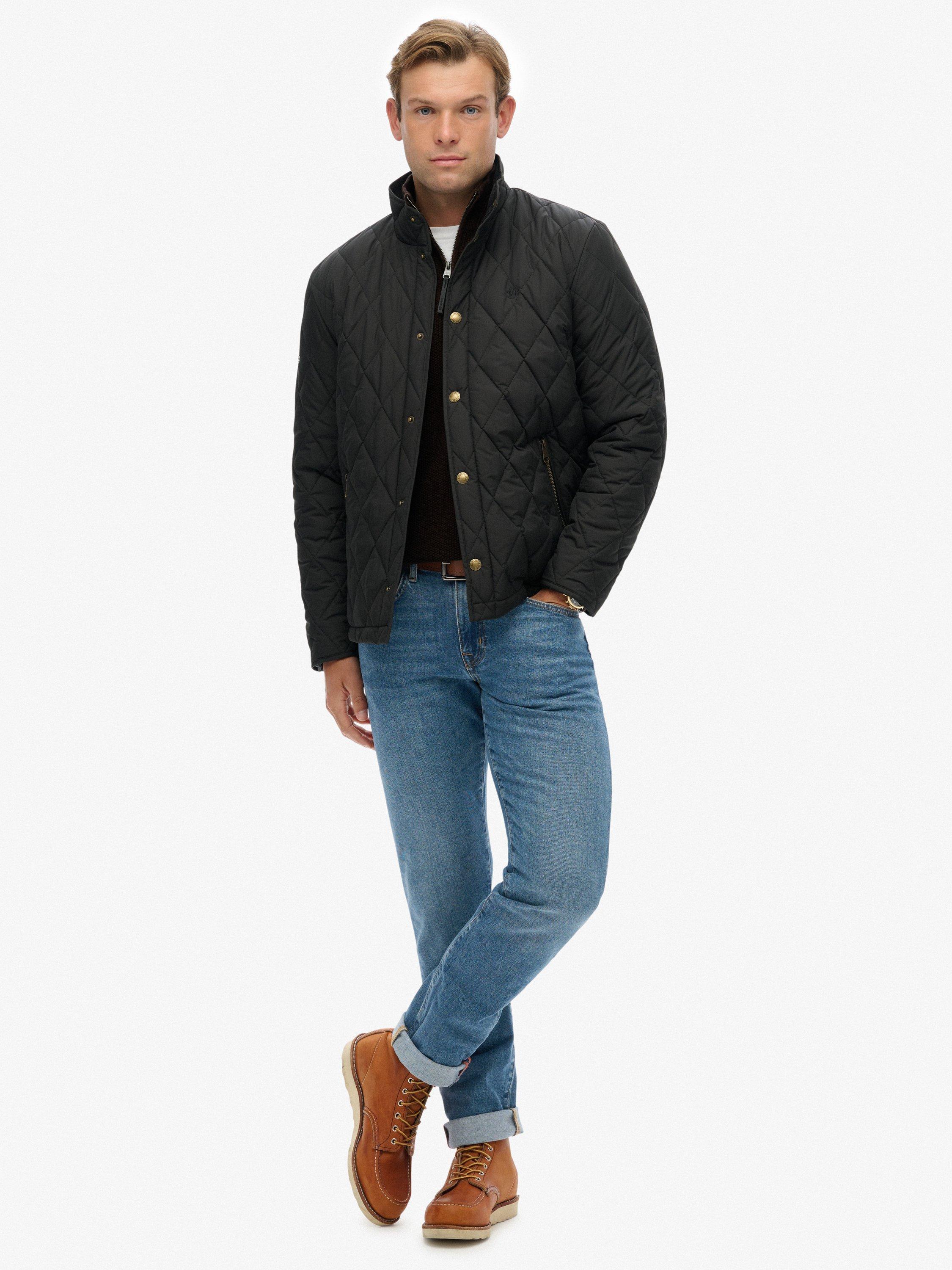 Product image 3 of 5, which shows Superdry Quilted Estate Country Jacket, Meteorite Black, XL