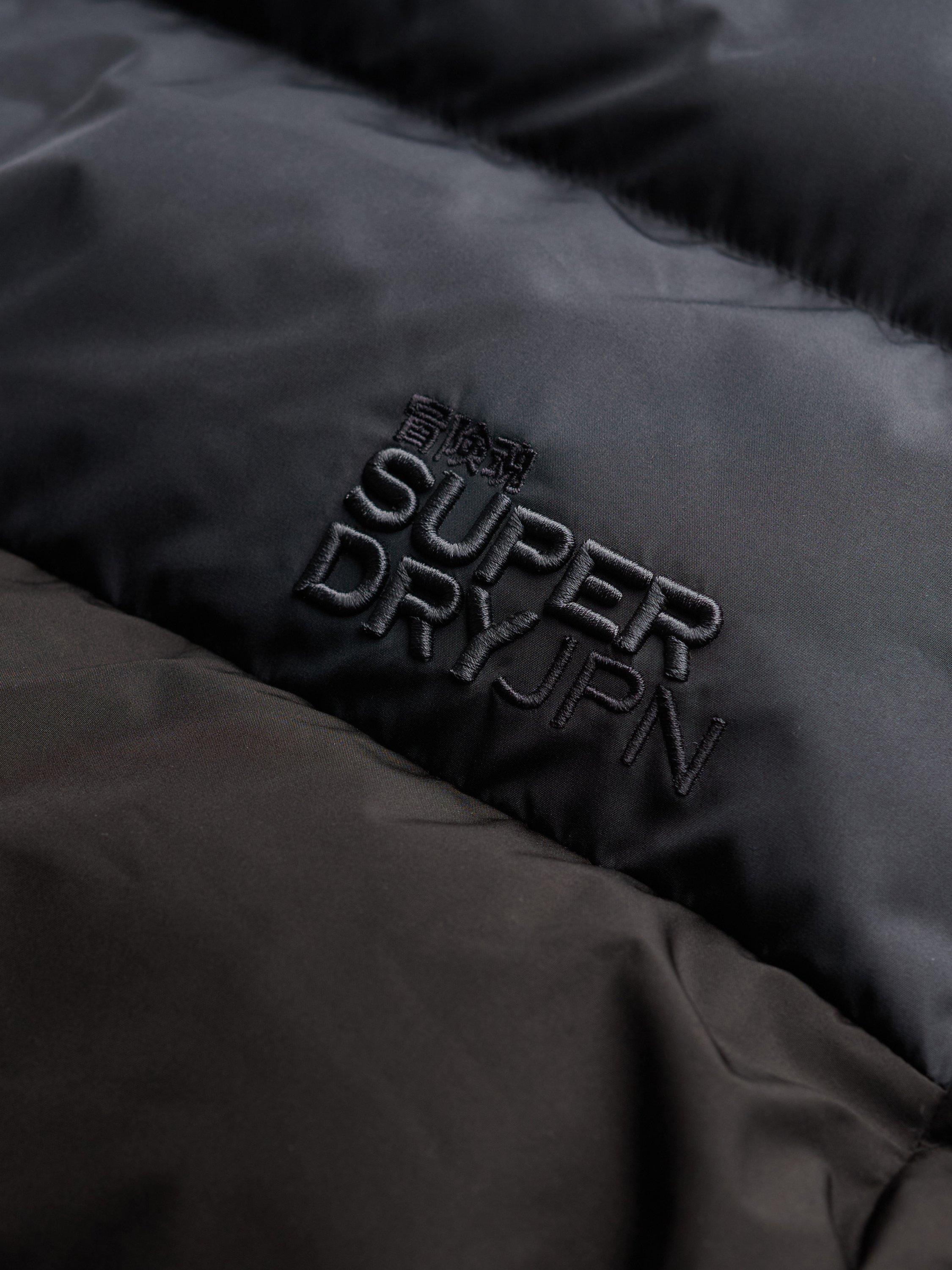 Product image 7 of 7, which shows Superdry Colourblock Hooded Puffer Jacket, Black/Ebony, XXXL